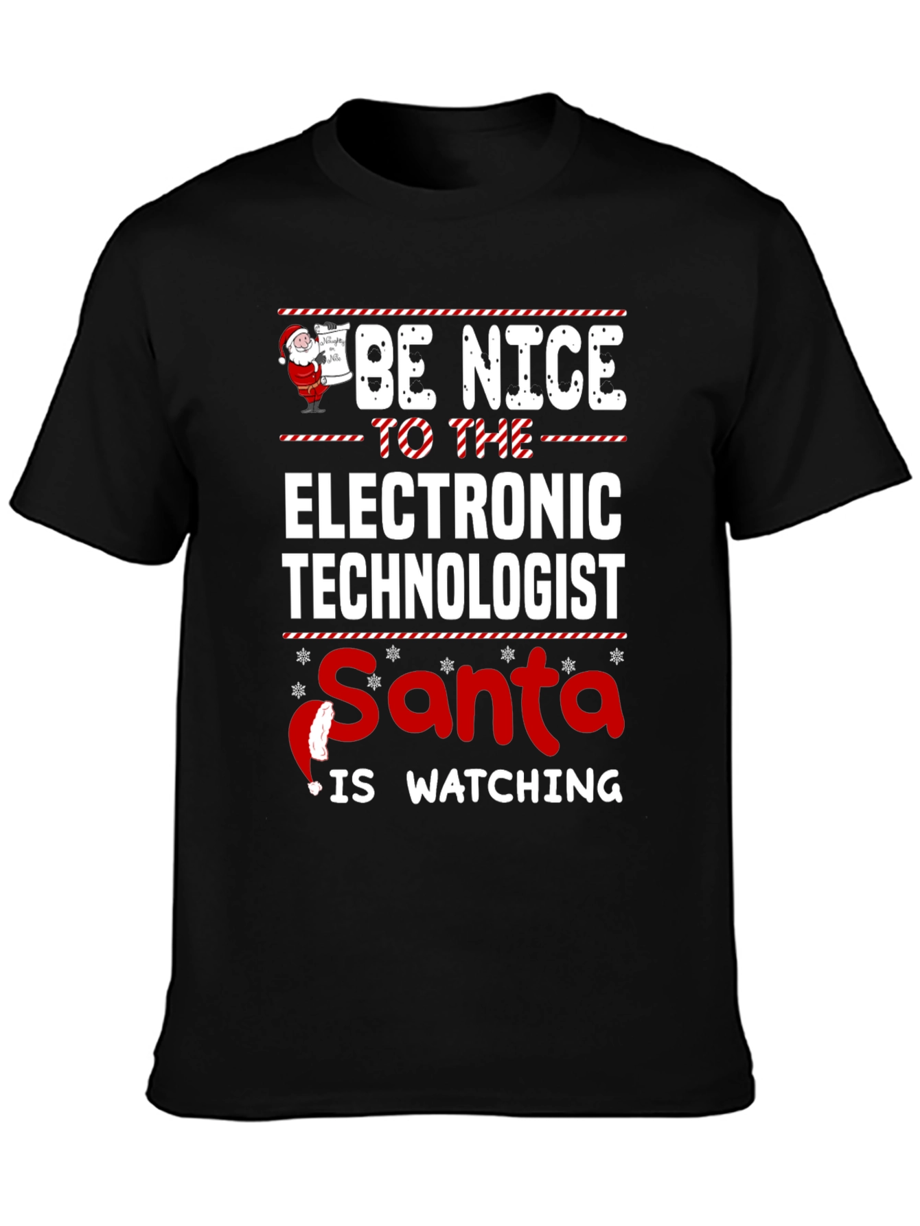 Electronic Technologist Santa Watching Christmas T-Shirt