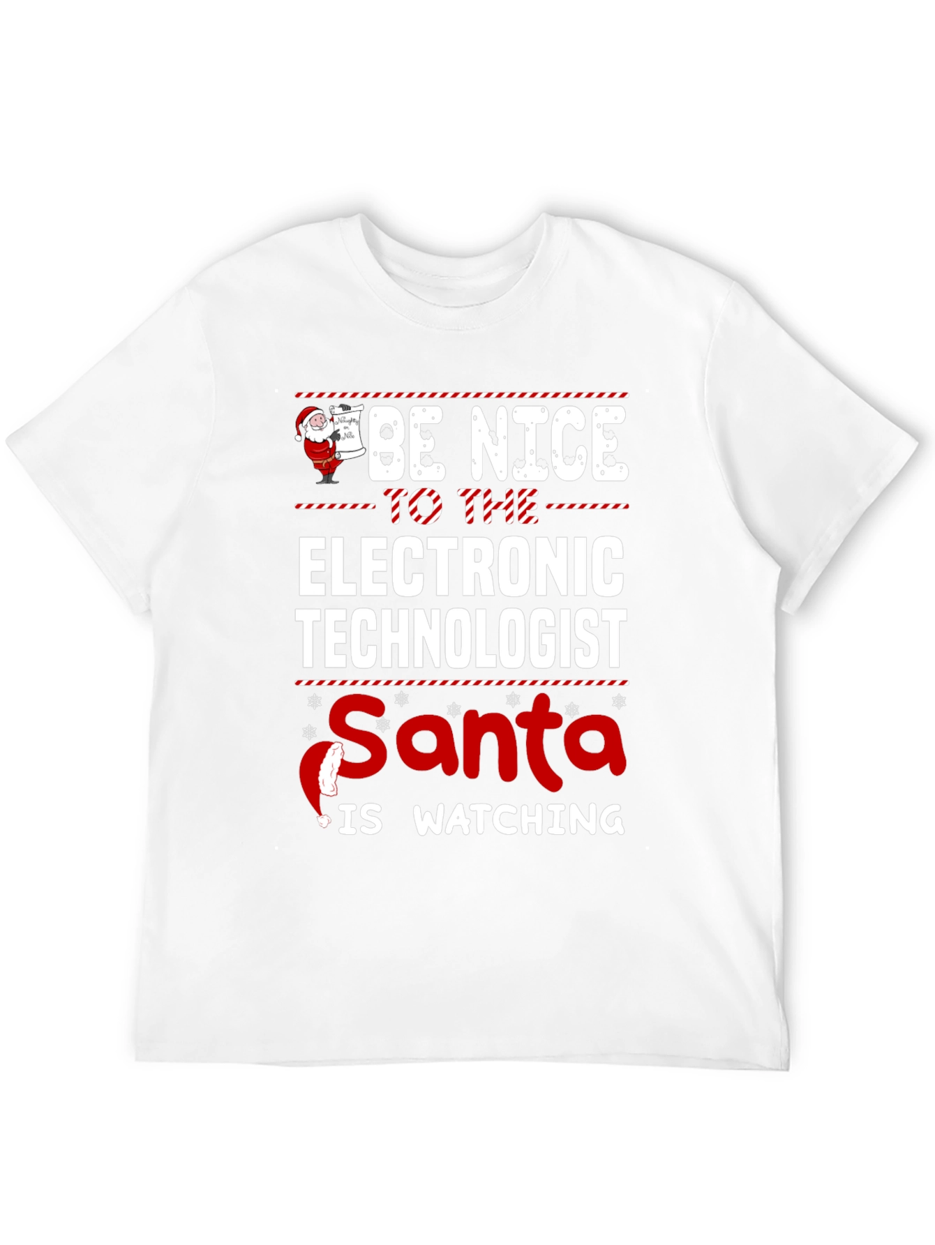 Electronic Technologist Santa Watching Christmas T-Shirt