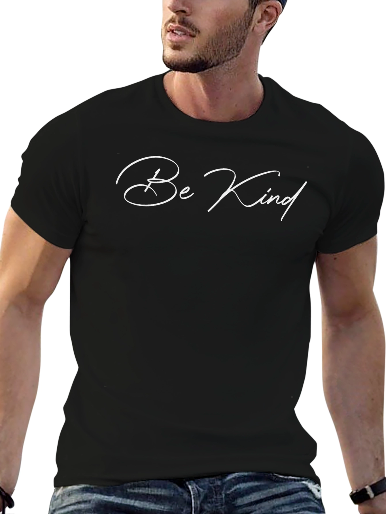 Be Kind Graphic T-Shirt - Black Crew Neck Tee