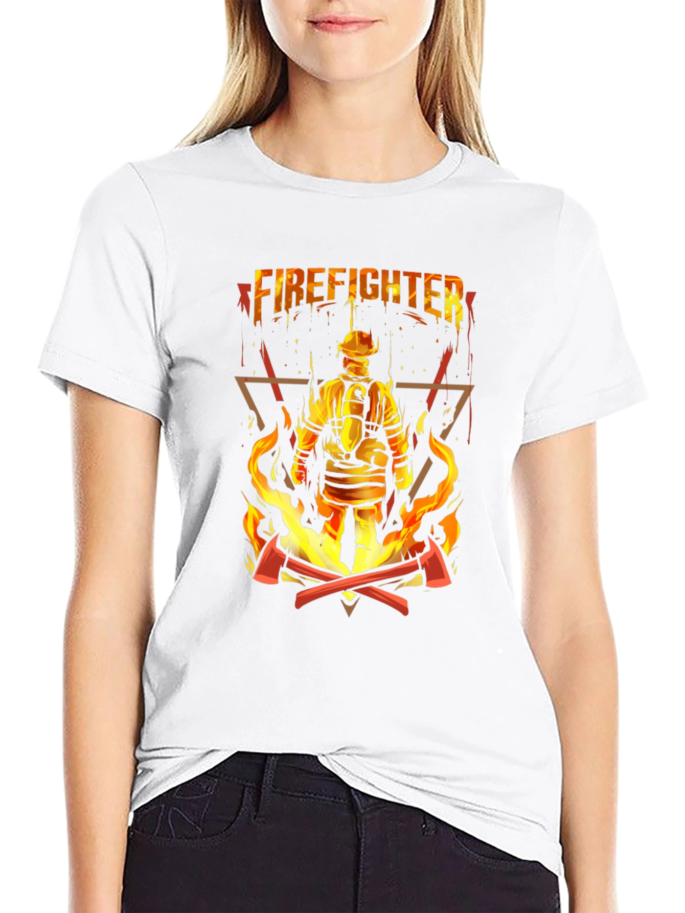 Firefighter Graphic Tee - Black Cotton T-Shirt