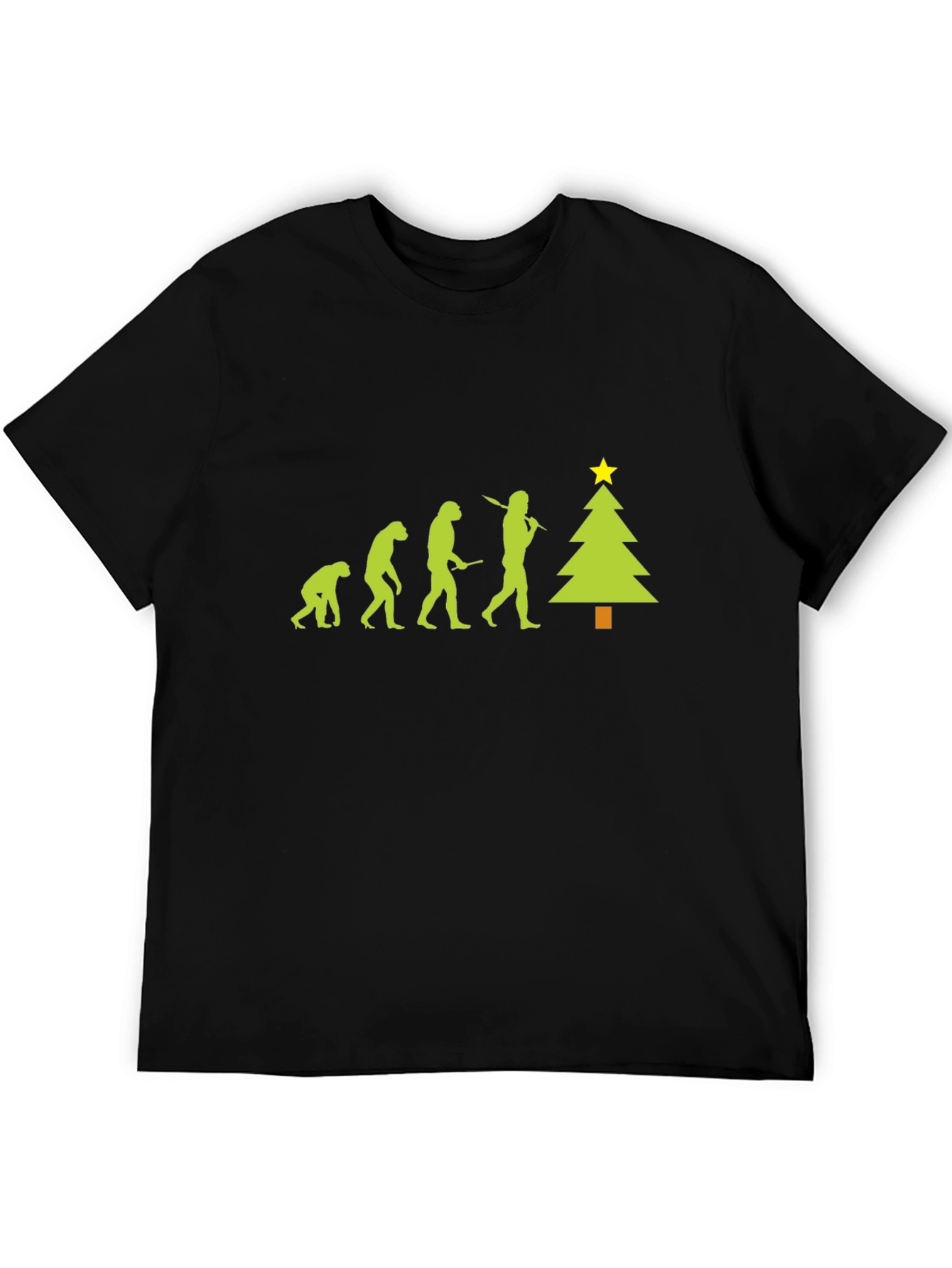 Evolution to Christmas Tree Black T-Shirt