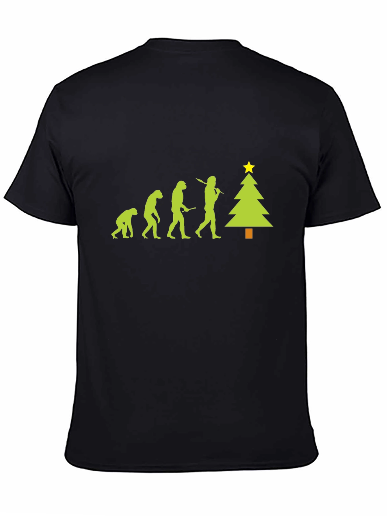 Evolution to Christmas Tree Black T-Shirt