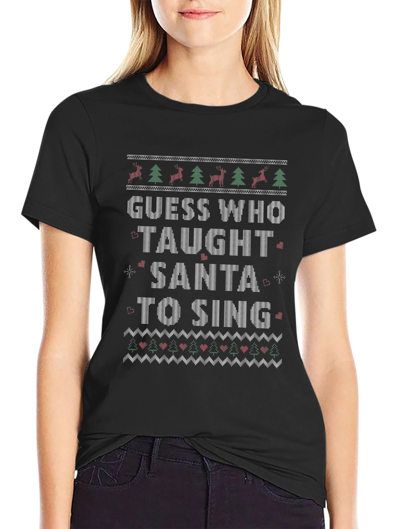 Christmas Ugly Sweater T-Shirt - Santa Singing Tee