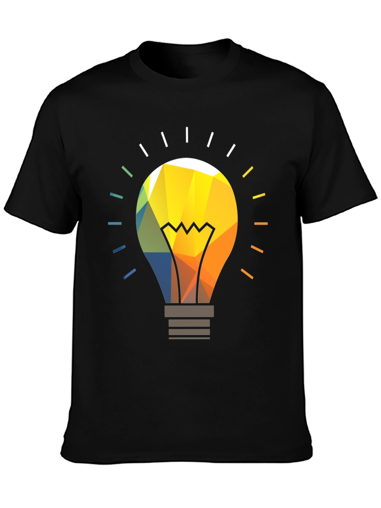 Geometric Light Bulb Graphic Tee - Modern Idea T-Shirt