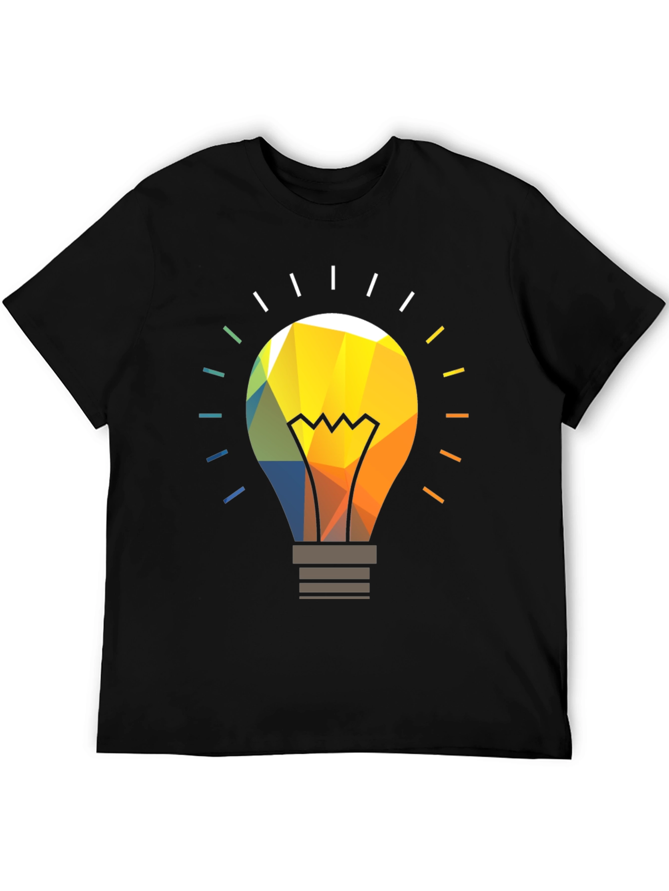 Geometric Light Bulb Graphic Tee - Modern Idea T-Shirt