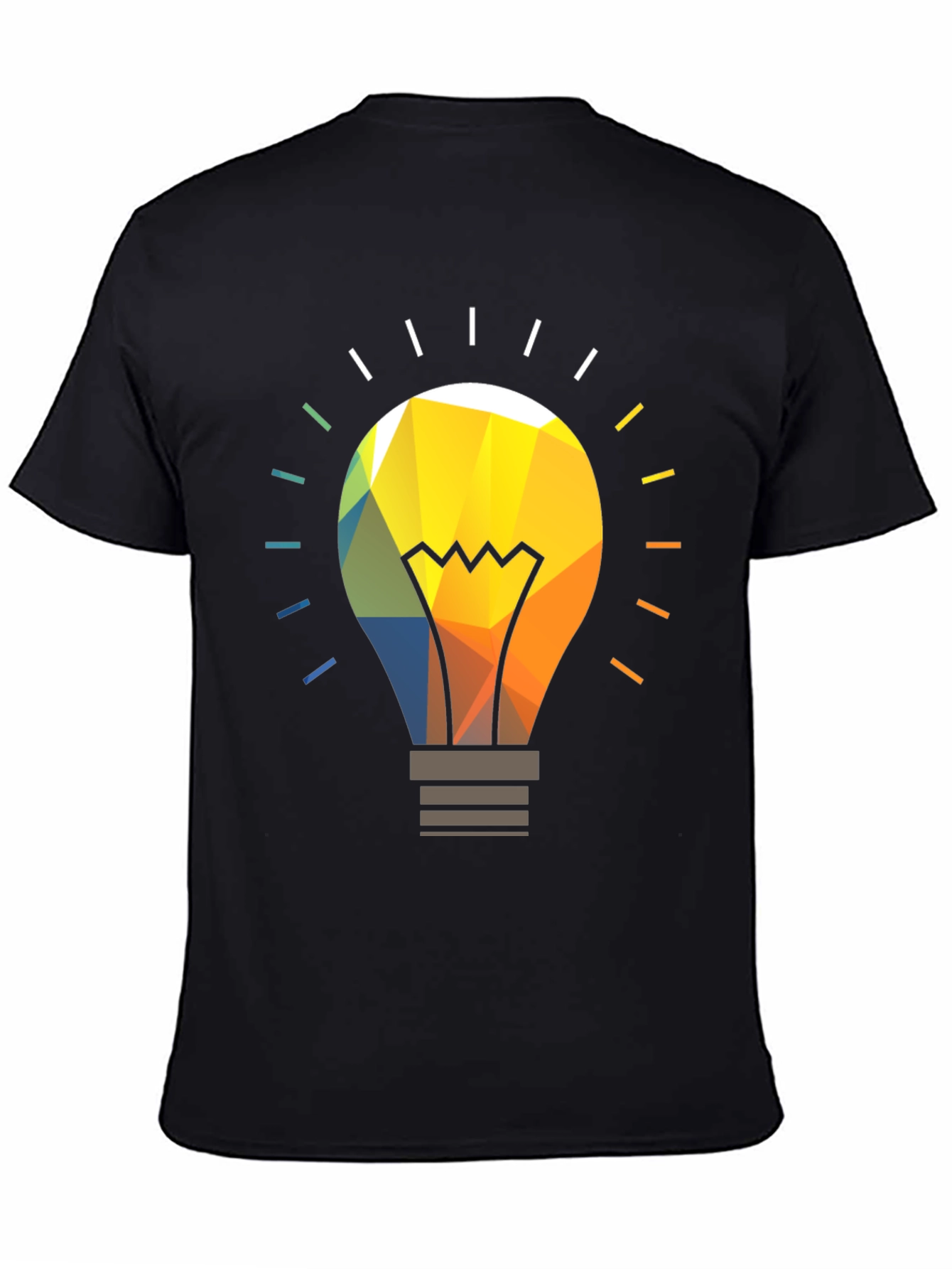 Geometric Light Bulb Graphic Tee - Modern Idea T-Shirt