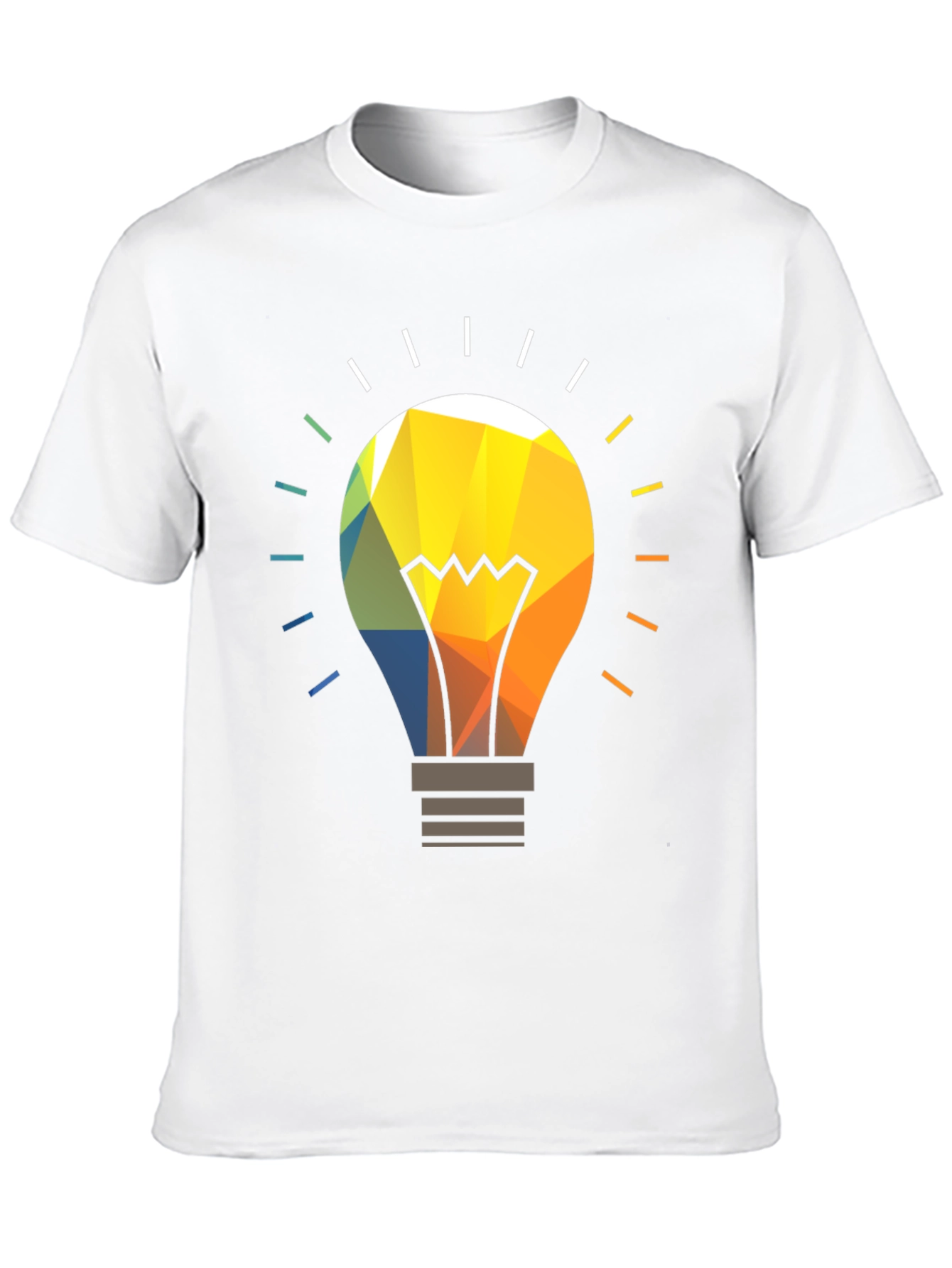 Geometric Light Bulb Graphic Tee - Modern Idea T-Shirt