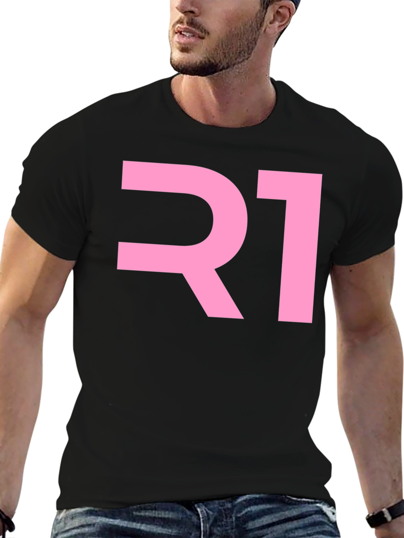 Pink R1 Graphic Tee - Mens Black T-Shirt