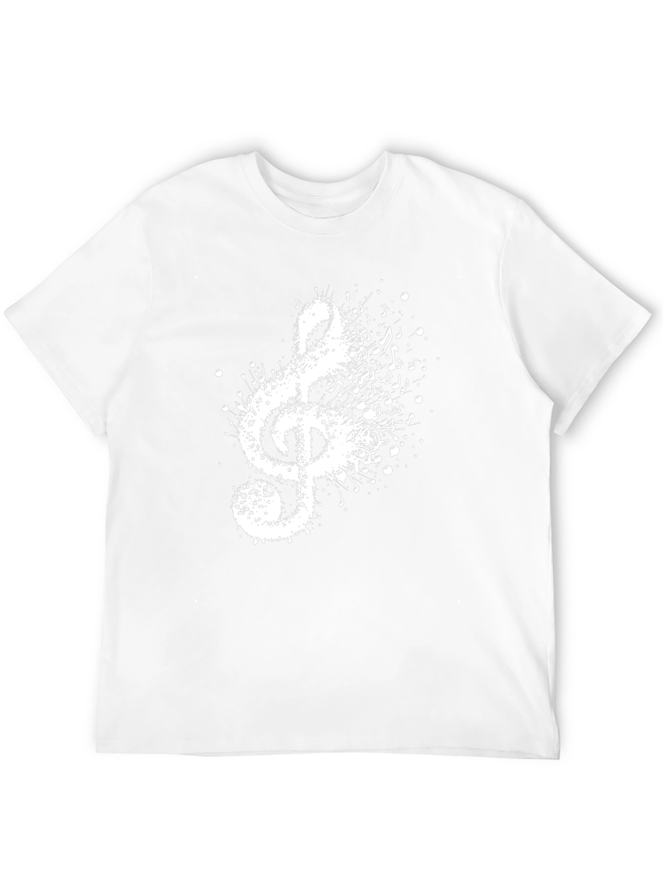Musical Note Splash Mens Black T-Shirt
