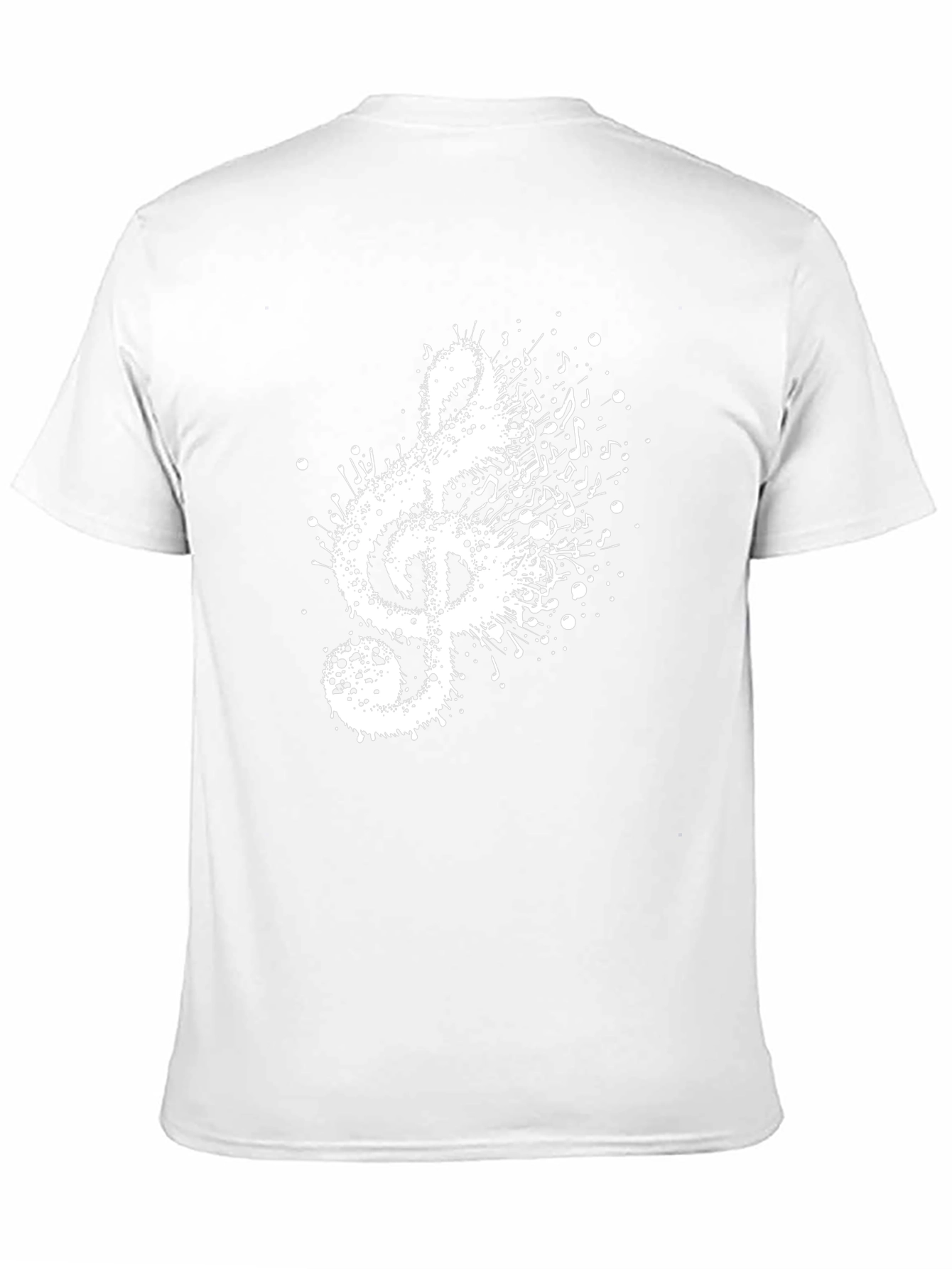 Musical Note Splash Mens Black T-Shirt
