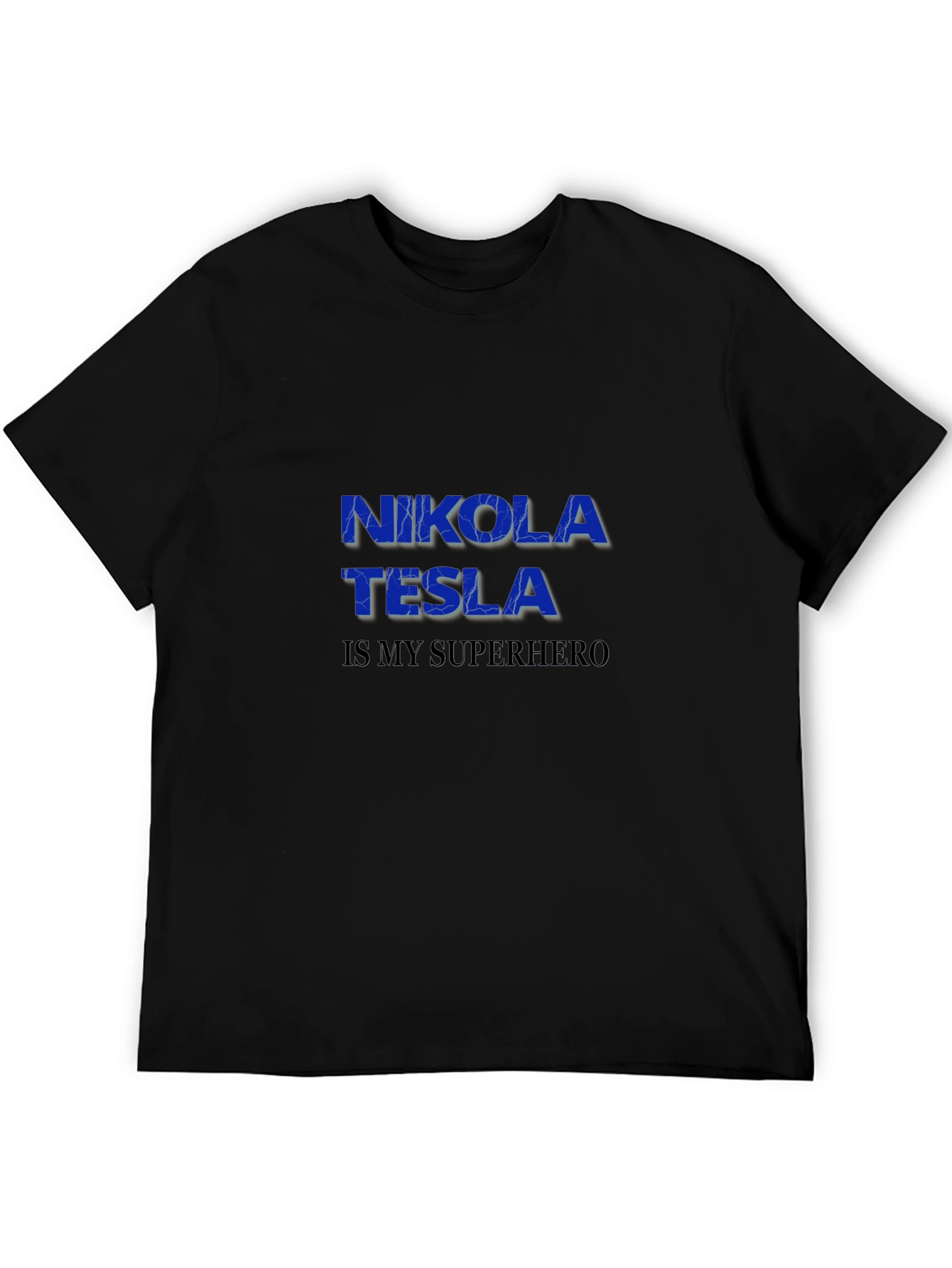 Nikola Tesla Superhero Graphic Tee - Black