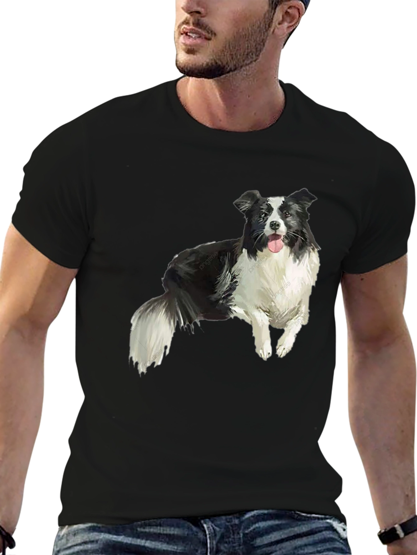 Border Collie Graphic T-Shirt – Realistic Dog Lover Tee