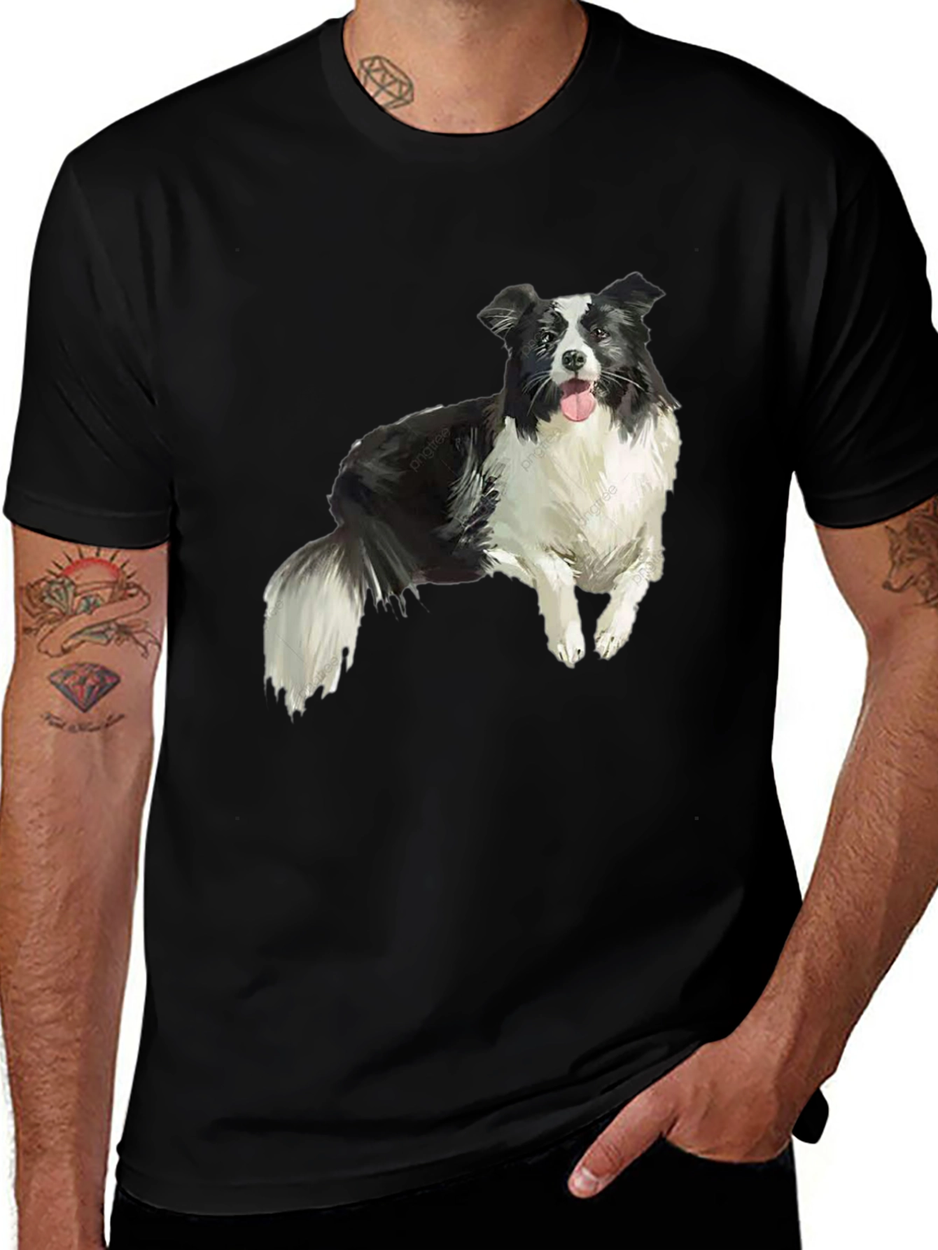 Border Collie Graphic T-Shirt – Realistic Dog Lover Tee