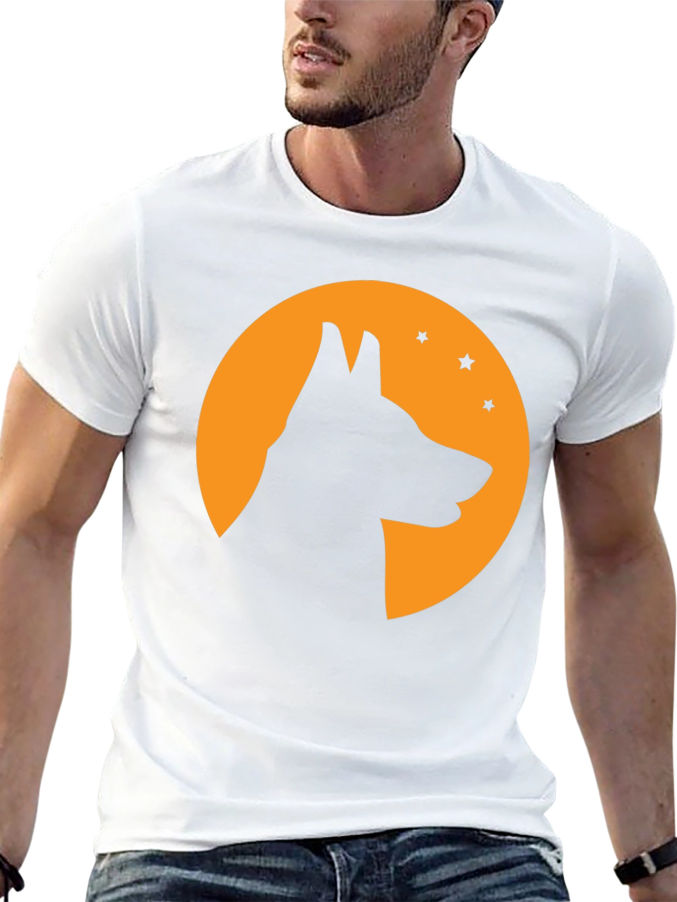 Dog Silhouette Moon T-Shirt - Halloween Tee