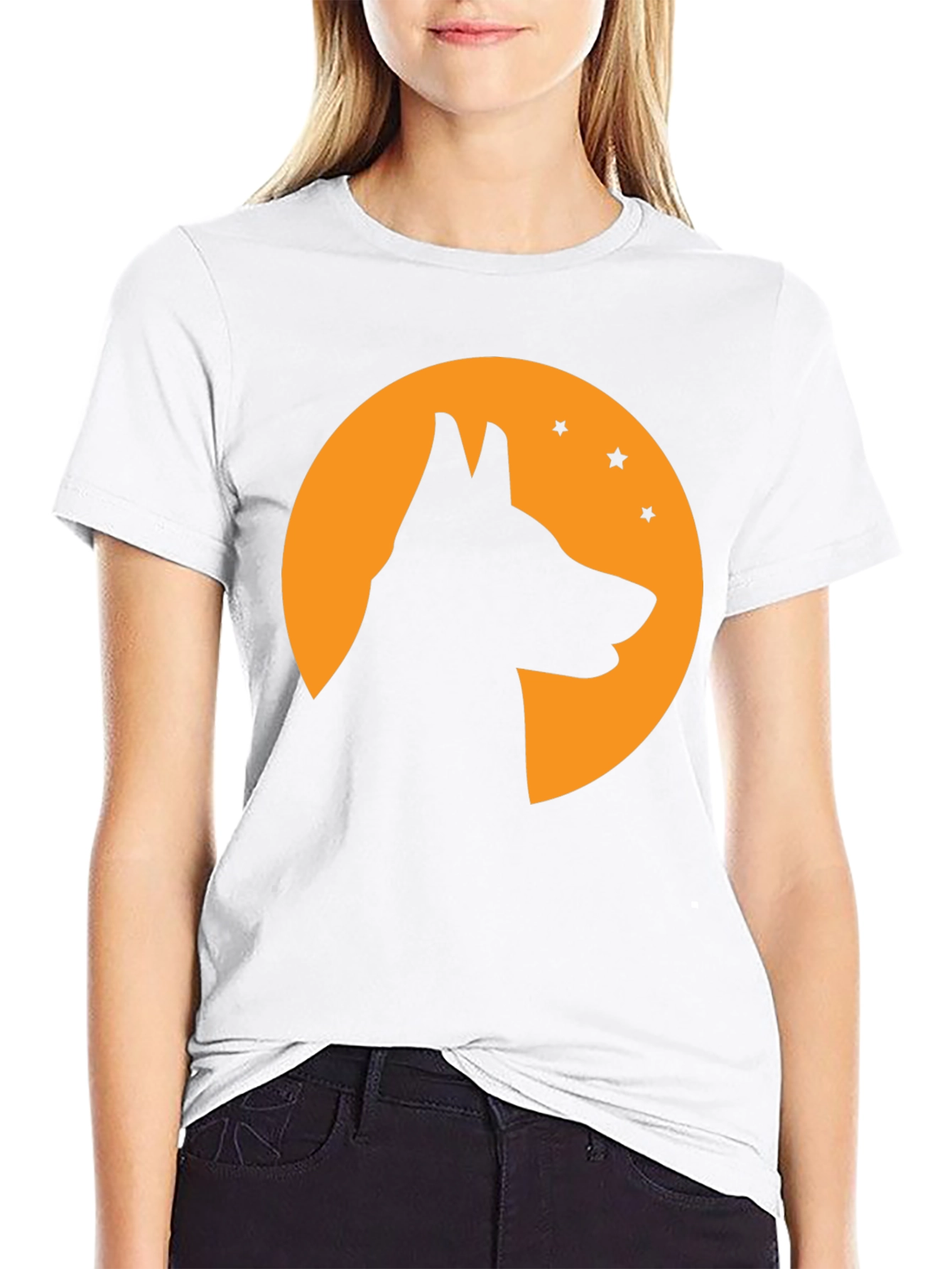 Dog Silhouette Moon T-Shirt - Halloween Tee