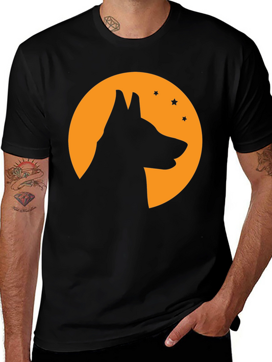 Dog Silhouette Moon T-Shirt - Halloween Tee