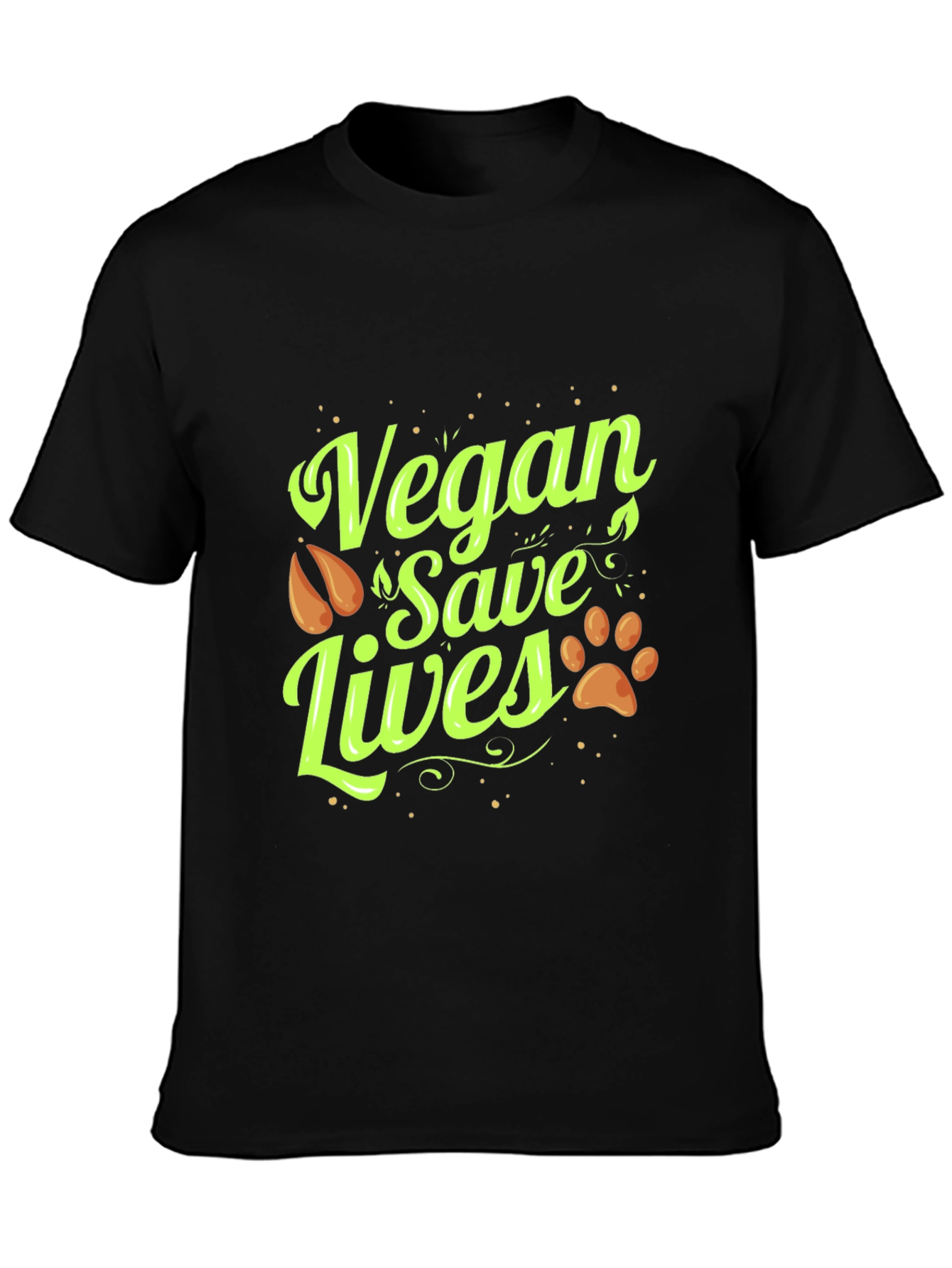 Vegan Save Lives Graphic Print Crew Neck T-Shirt