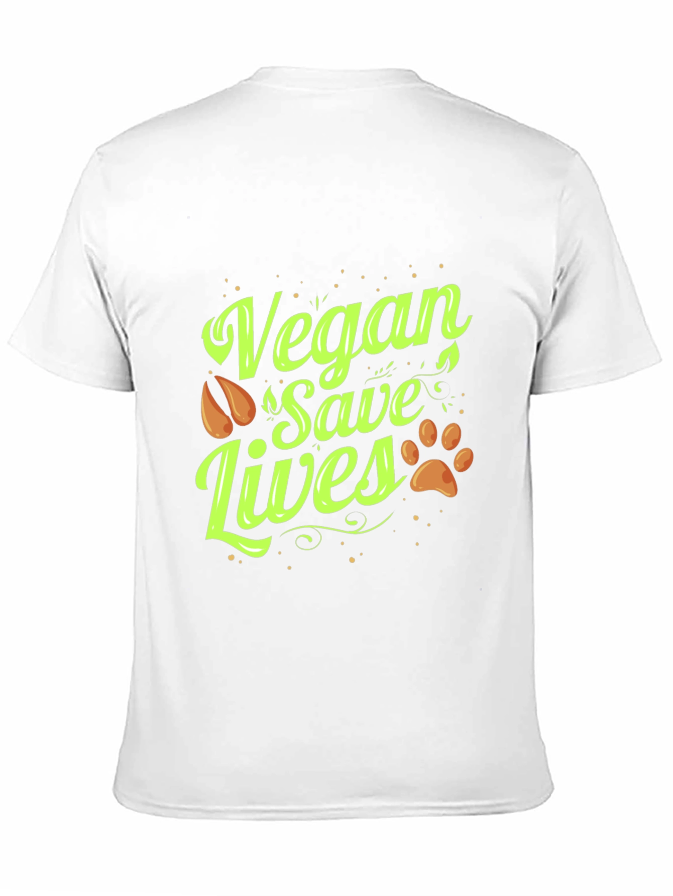 Vegan Save Lives Graphic Print Crew Neck T-Shirt