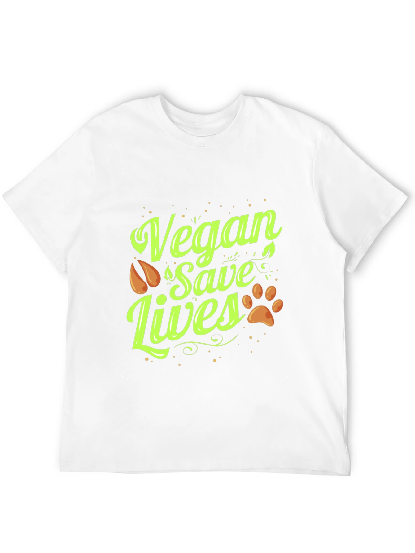 Vegan Save Lives Graphic Print Crew Neck T-Shirt