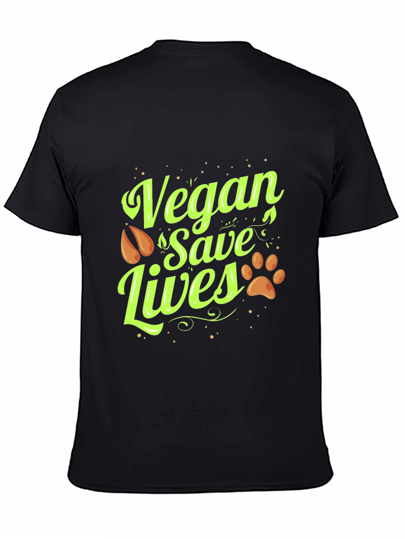 Vegan Save Lives Graphic Print Crew Neck T-Shirt