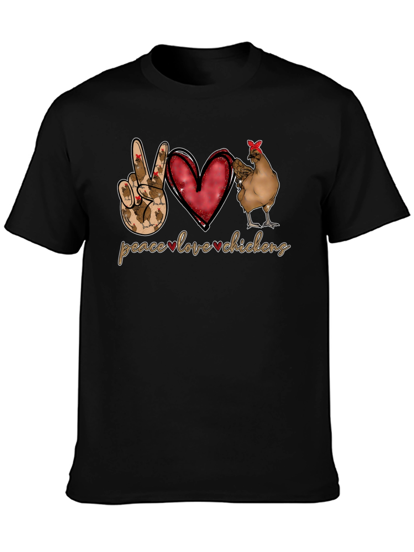 Peace Love Chickens Graphic Tee