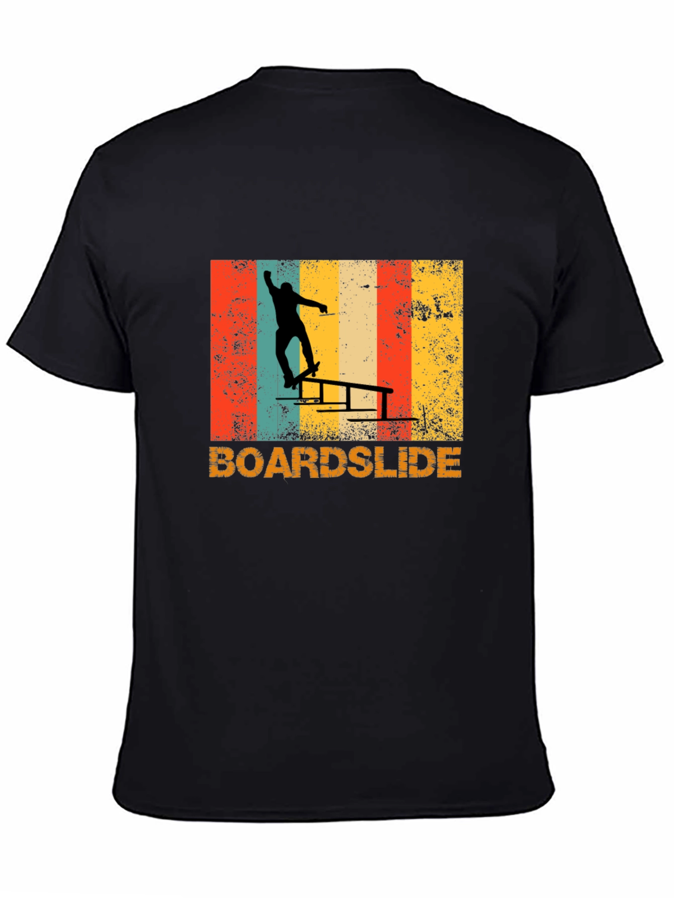 Retro Boardslide Skateboard T-Shirt - Black