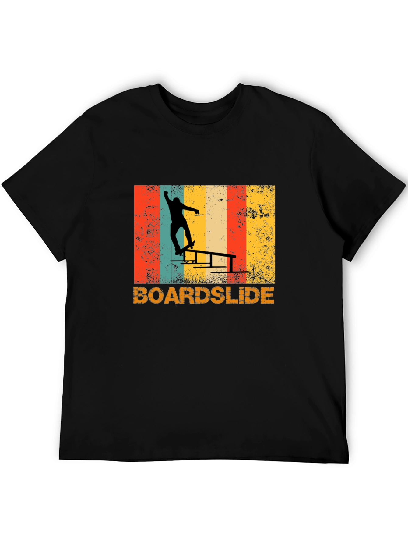 Retro Boardslide Skateboard T-Shirt - Black