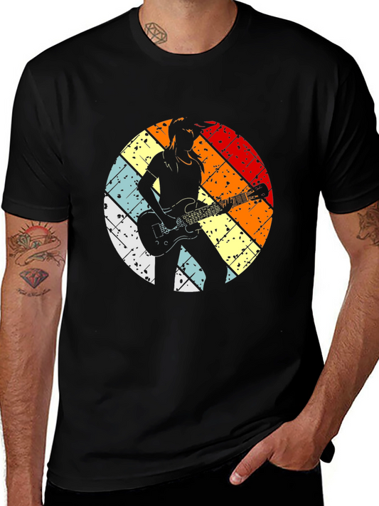 Retro Guitarist Graphic Tee - Vintage Style T-Shirt