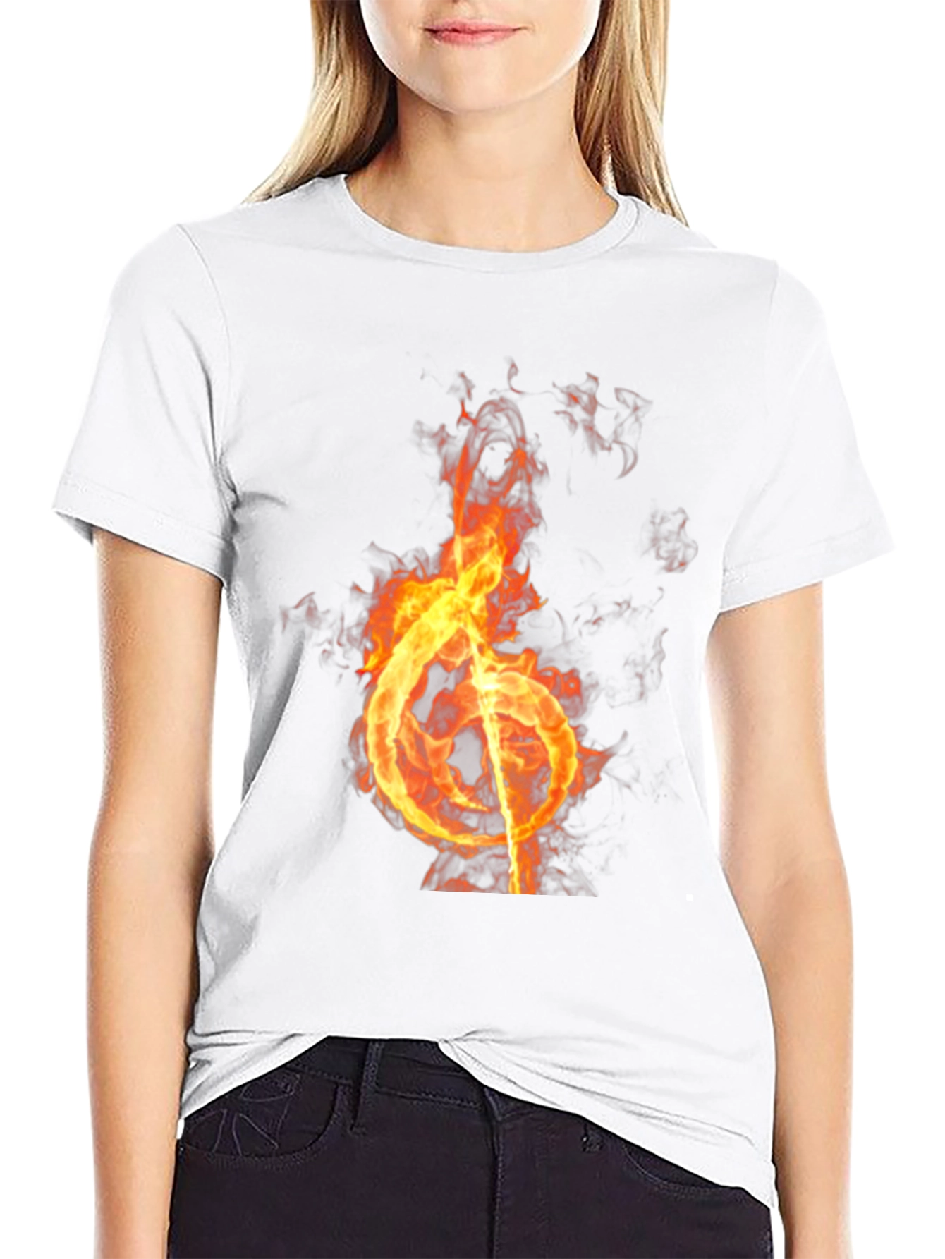 Burning Note Graphic Tee - Black T-Shirt