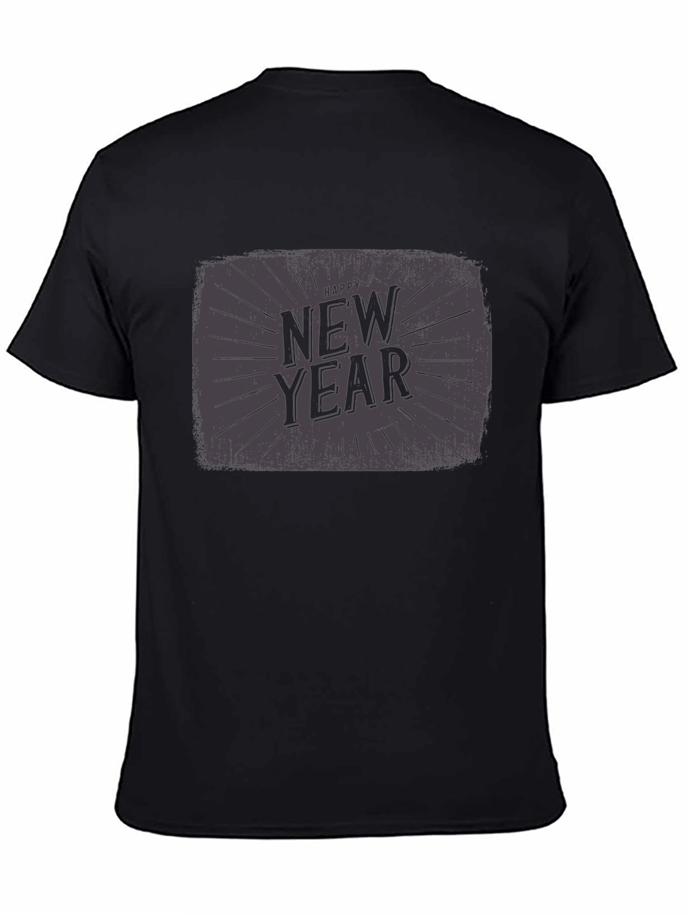 Happy New Year Graphic Black T-Shirt