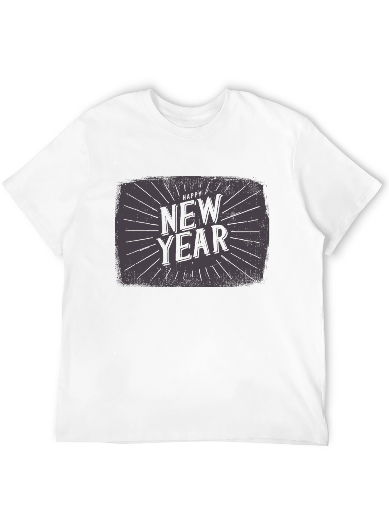 Happy New Year Graphic Black T-Shirt
