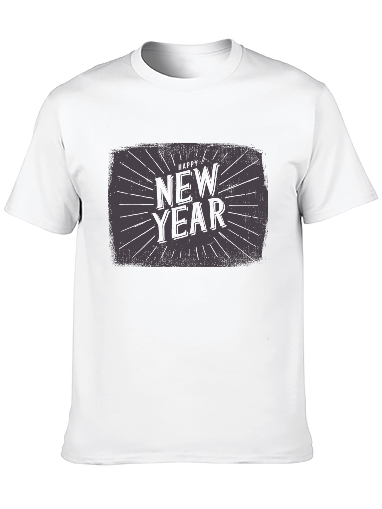 Happy New Year Graphic Black T-Shirt