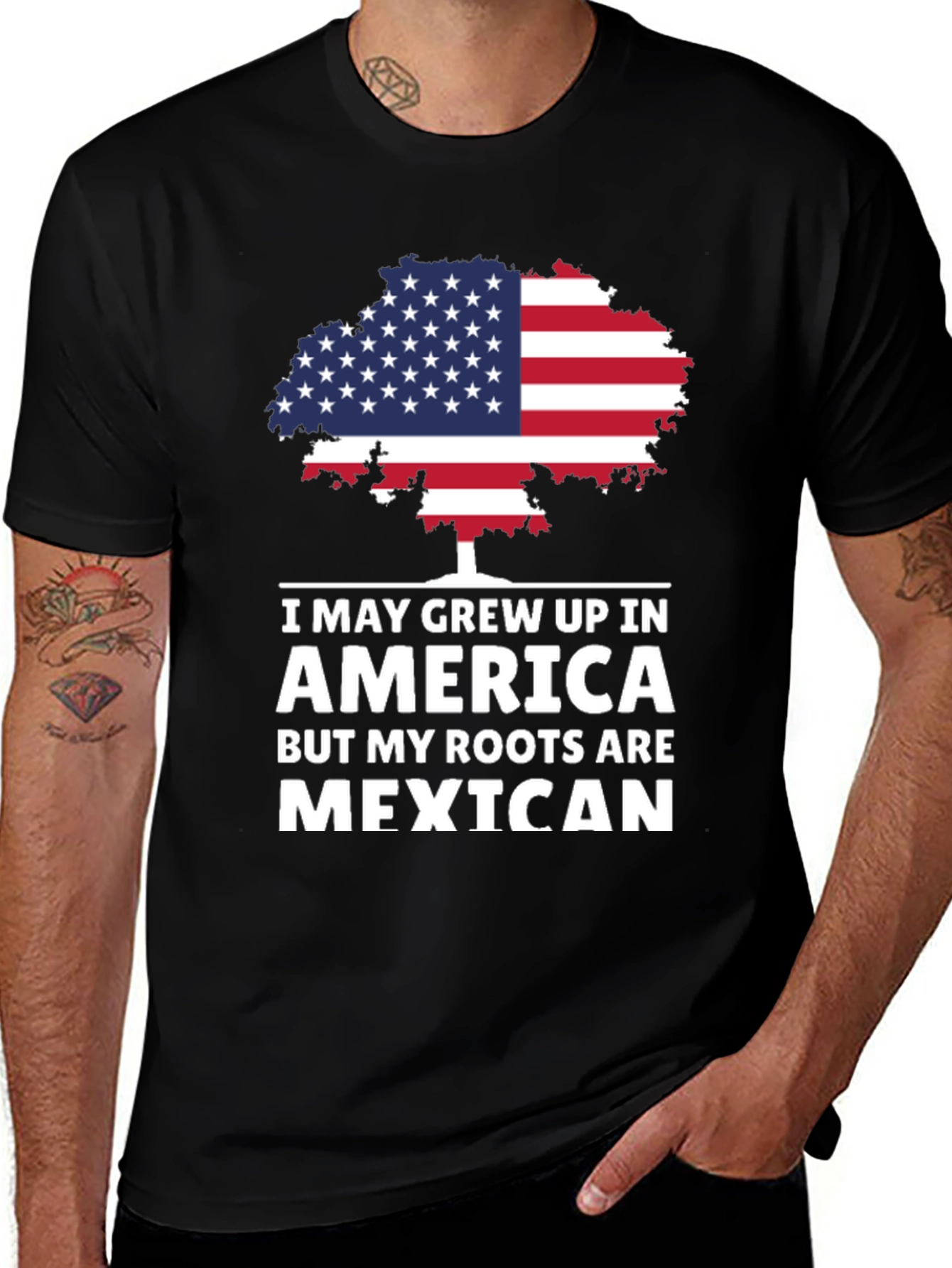 America Grown Mexican Roots T-Shirt