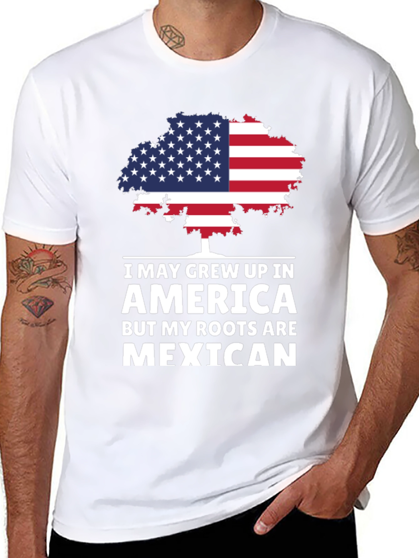 America Grown Mexican Roots T-Shirt