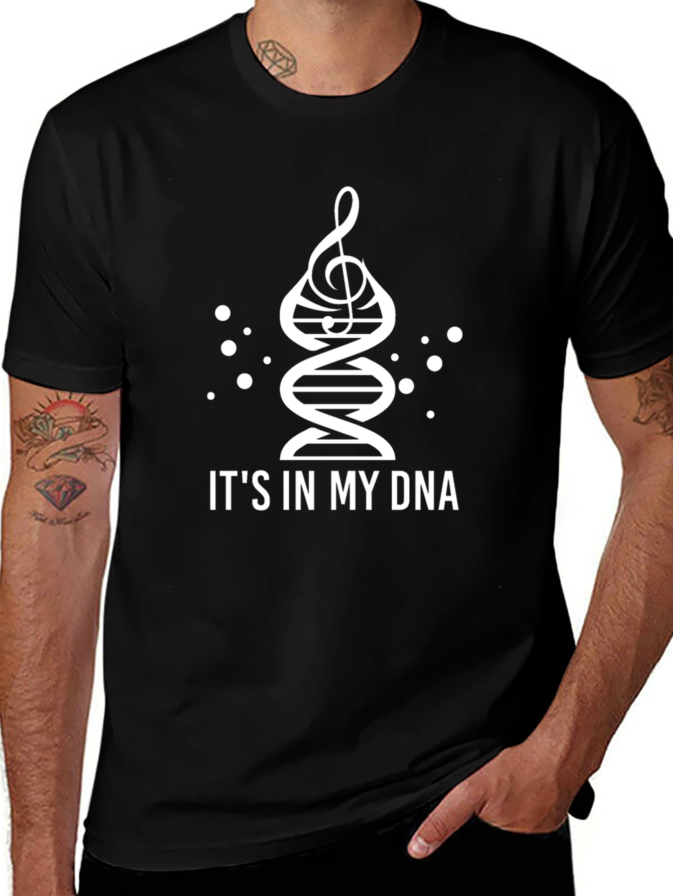 Musical DNA Graphic T-Shirt - Black