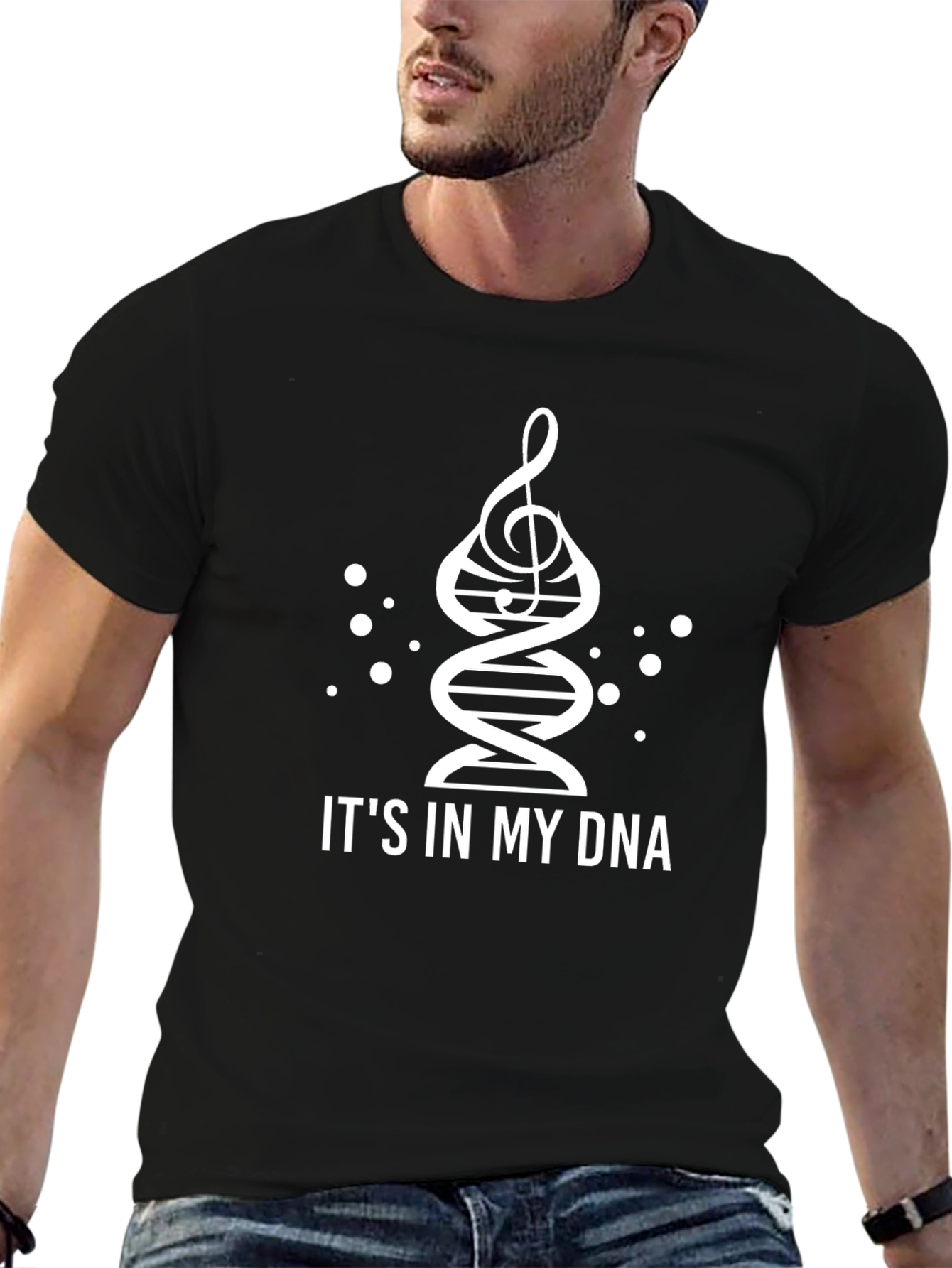 Musical DNA Graphic T-Shirt - Black