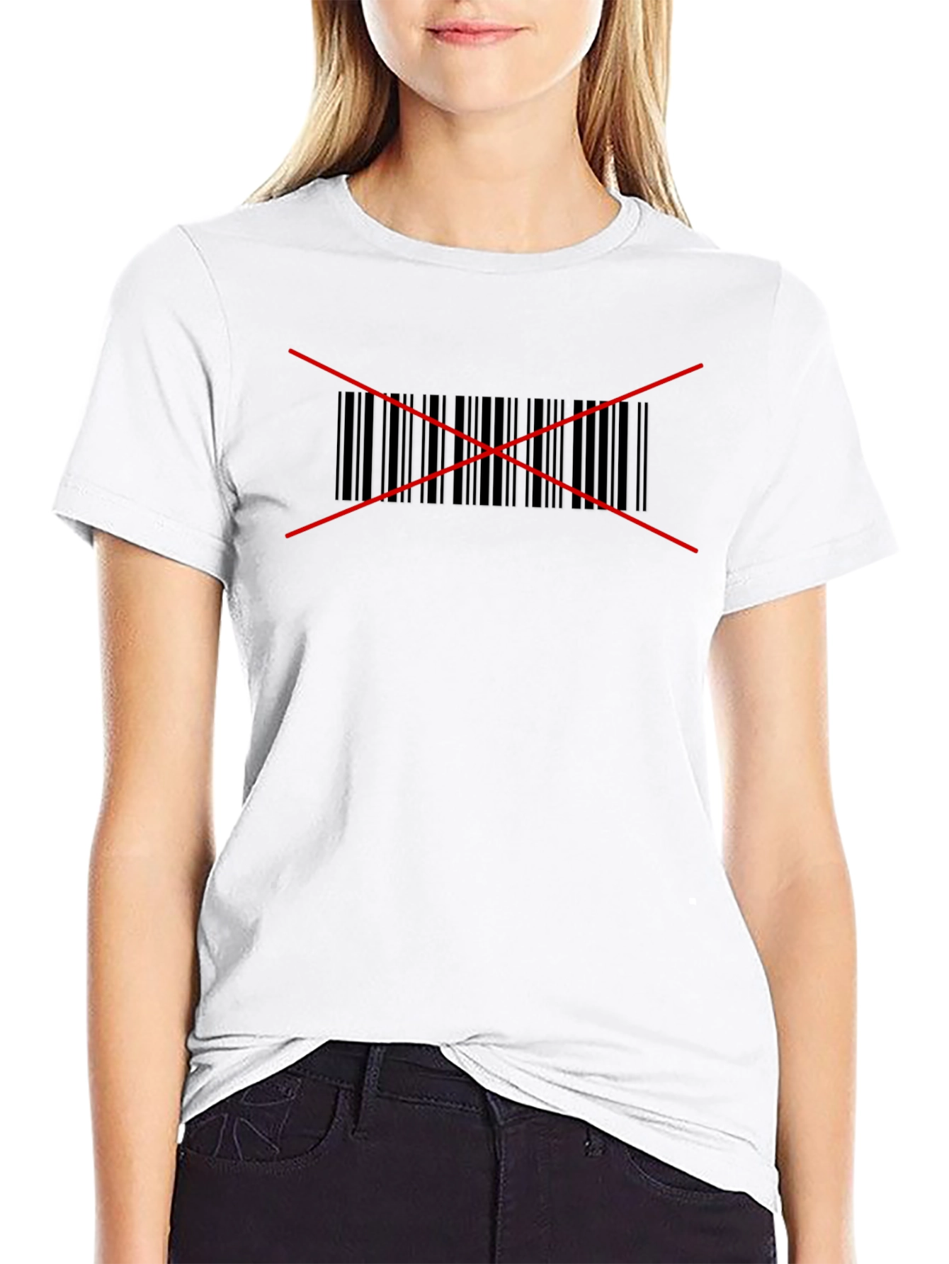 Edgy Barcode Rebellion Black T-Shirt