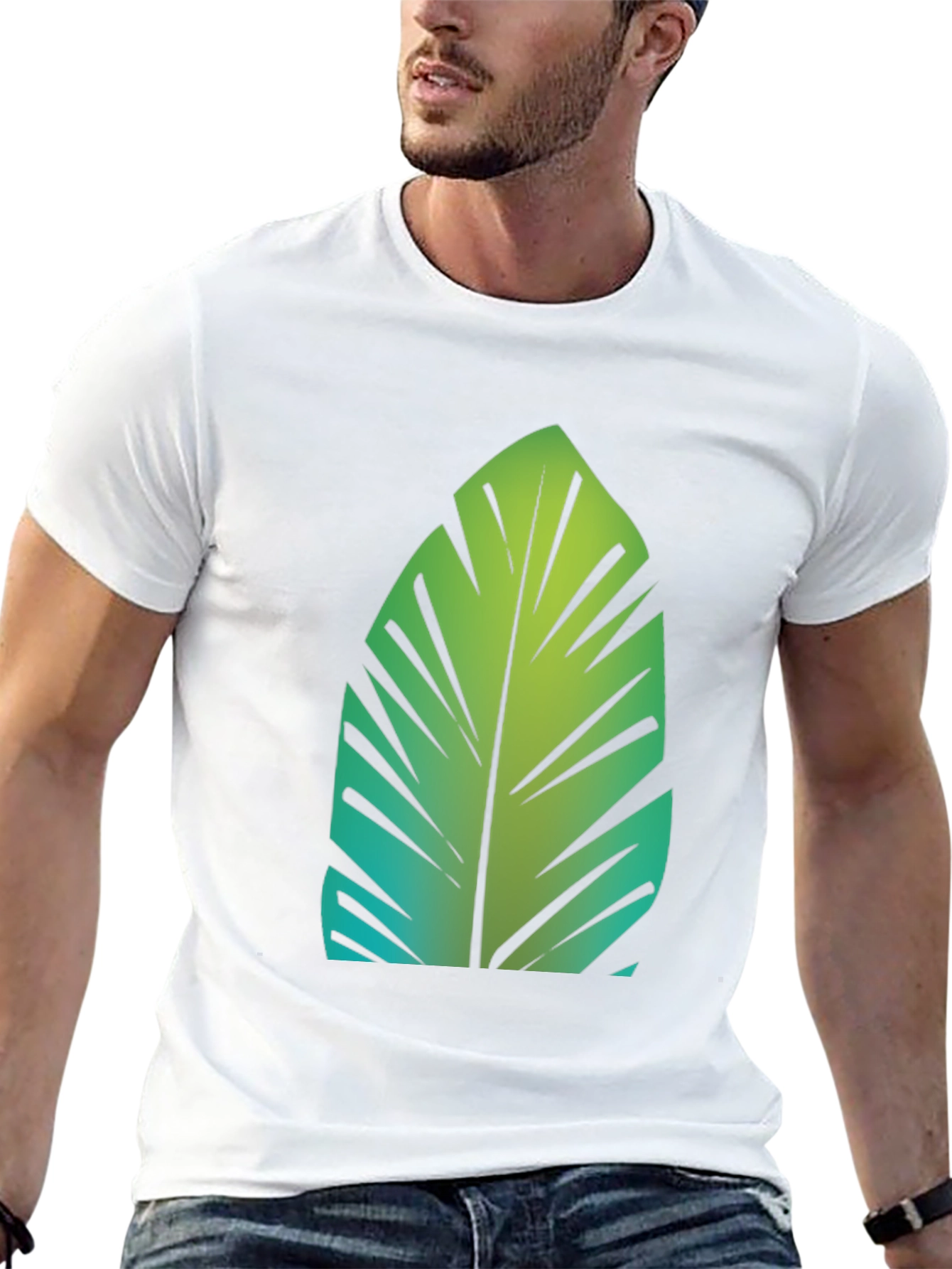 Tropical Leaf Graphic Tee - Stylish Comfort
