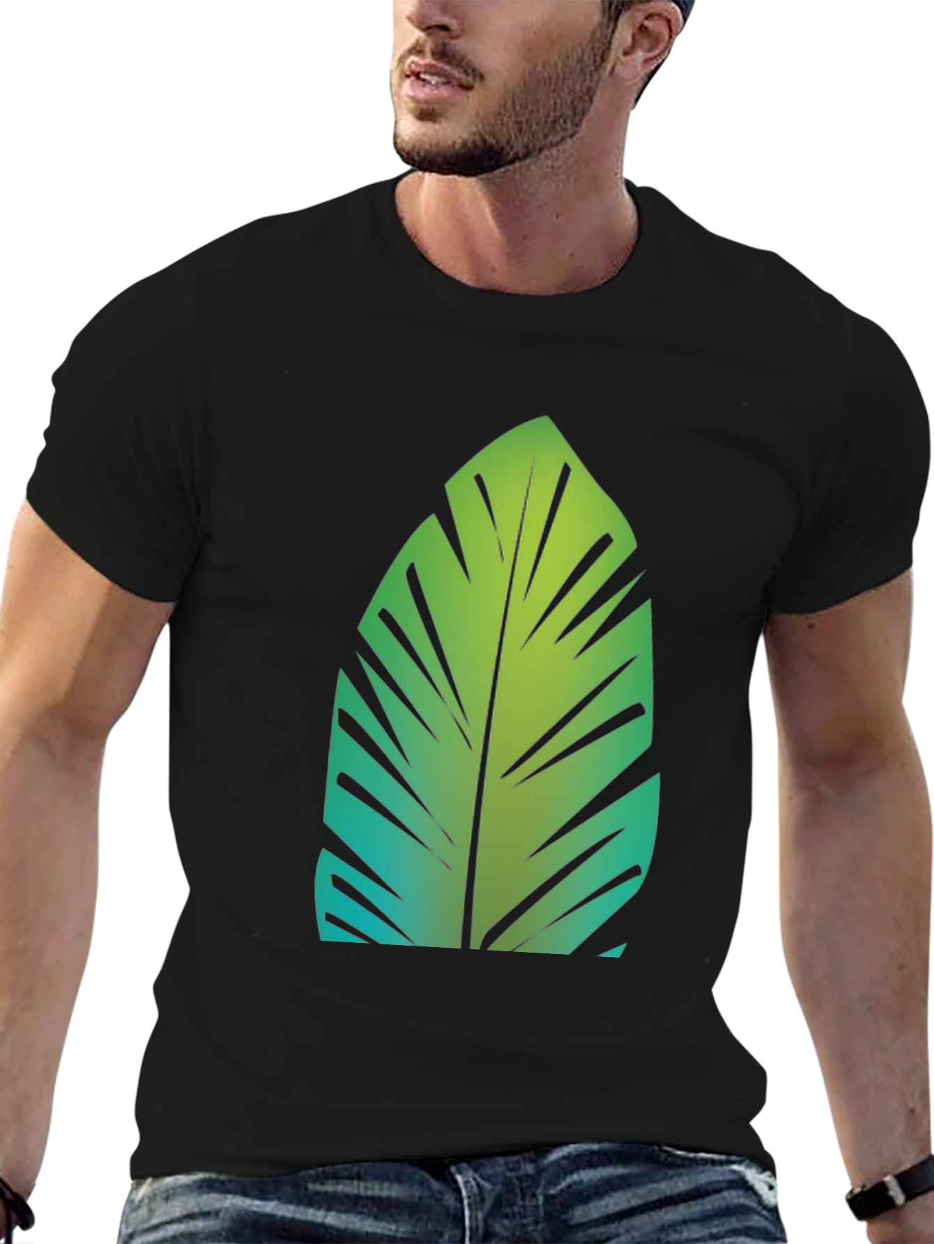 Tropical Leaf Graphic Tee - Stylish Comfort