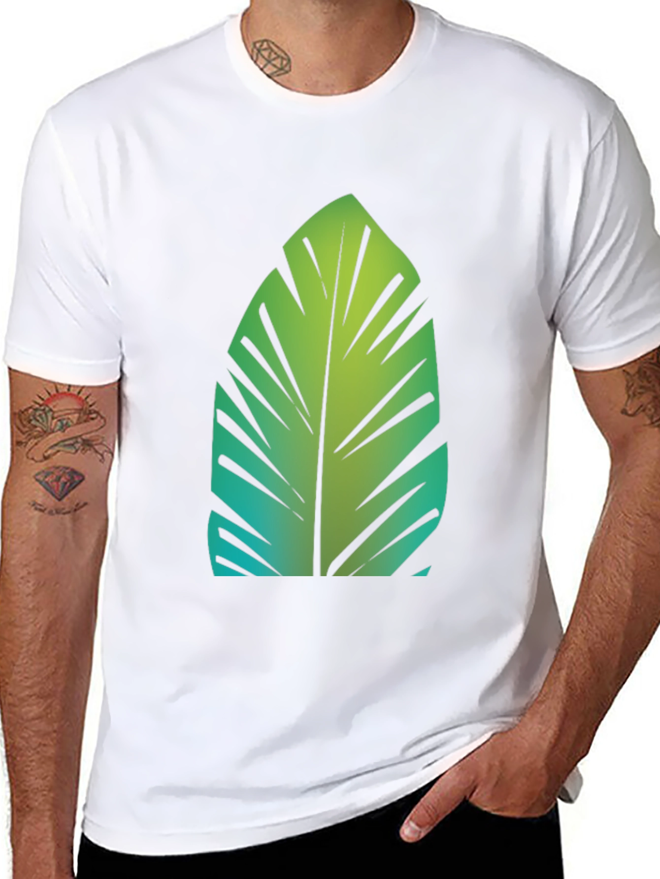 Tropical Leaf Graphic Tee - Stylish Comfort