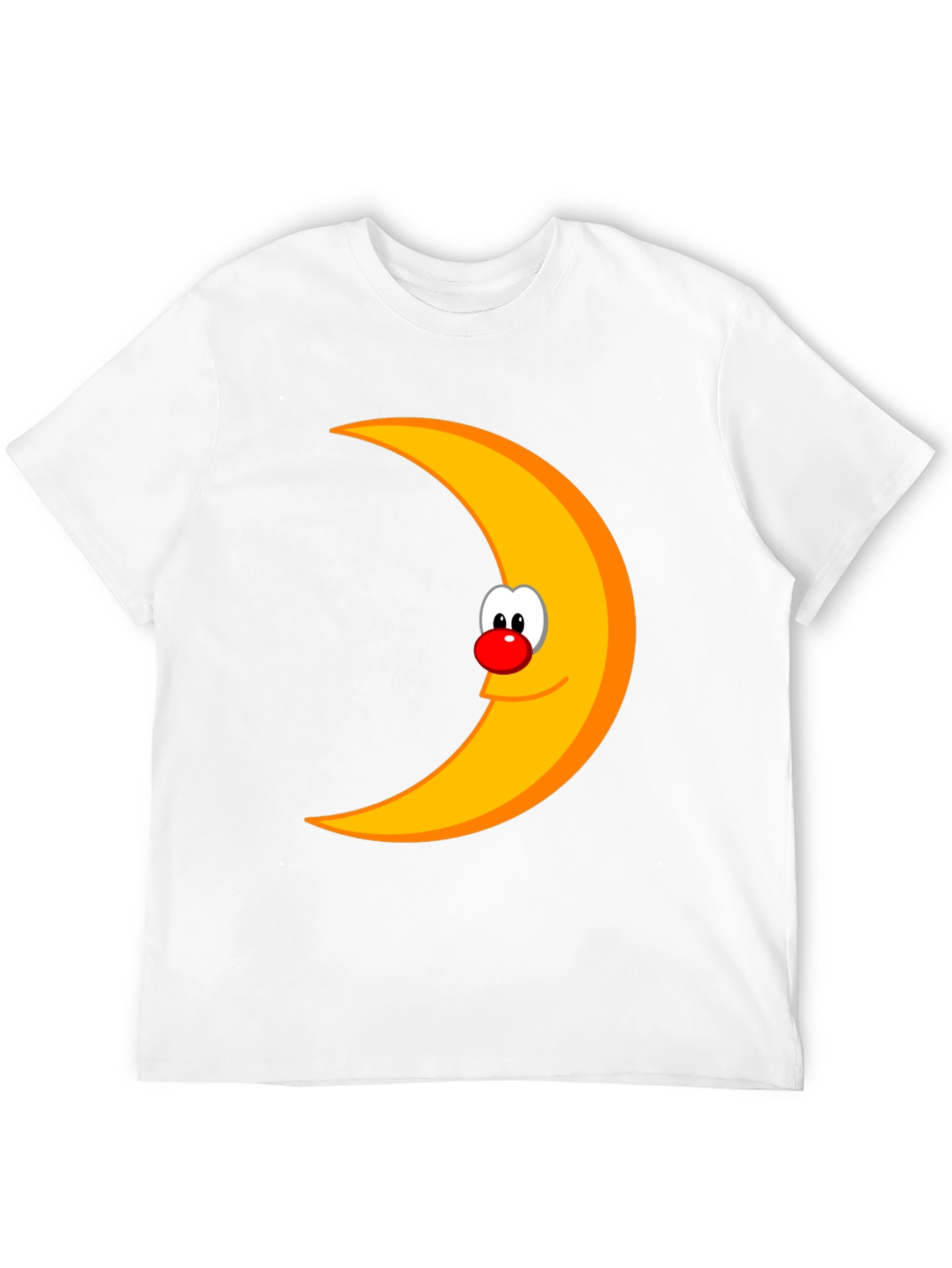 Funny Moon Face Graphic Black T-Shirt