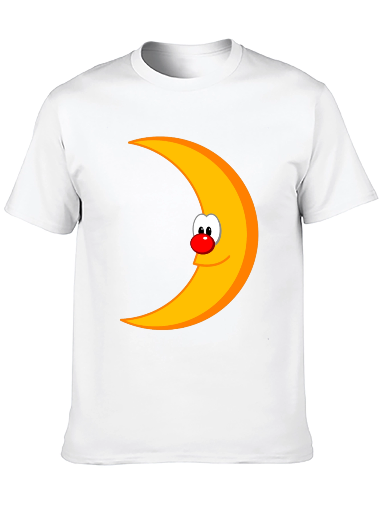 Funny Moon Face Graphic Black T-Shirt