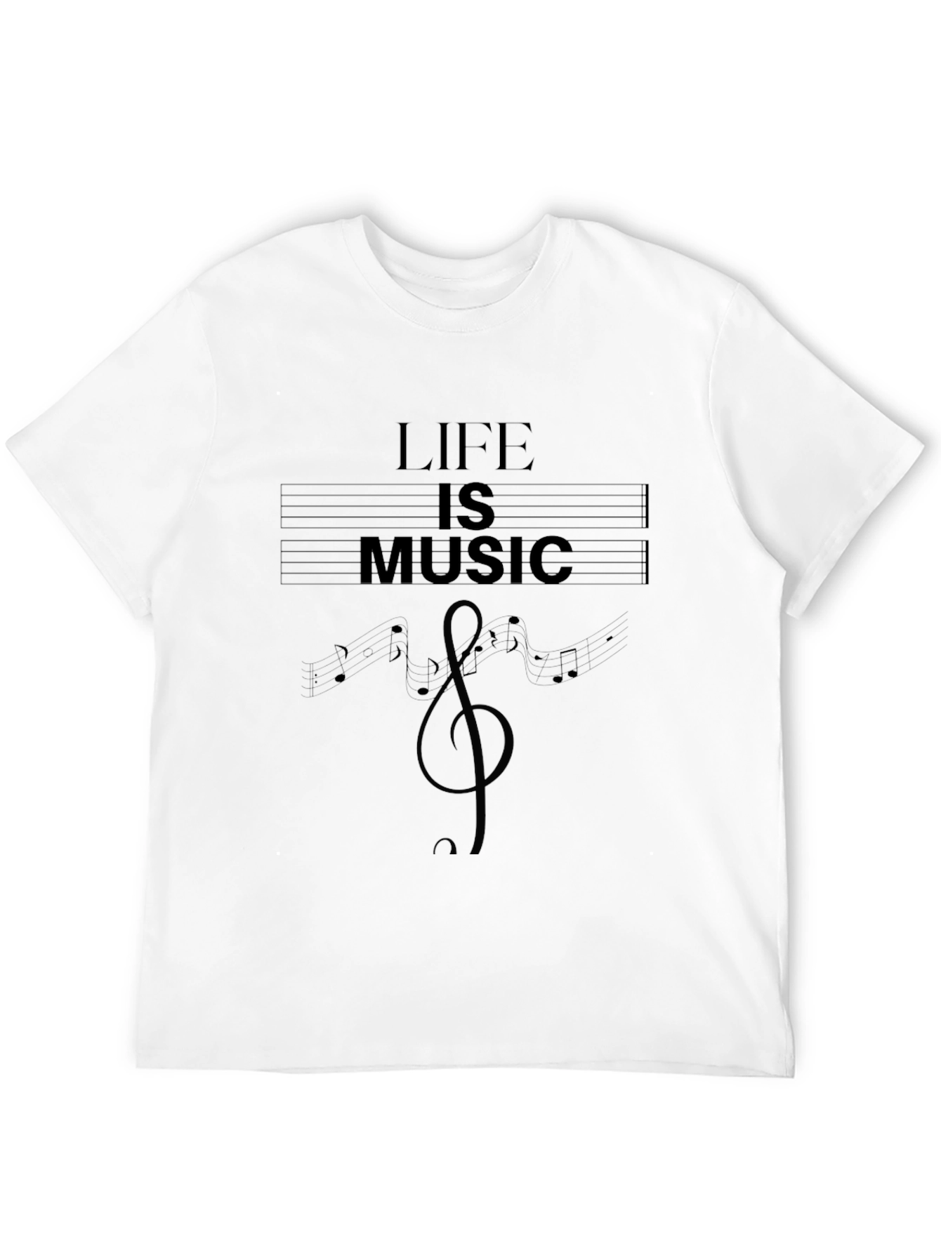 Life is Music Graphic T-Shirt - Black