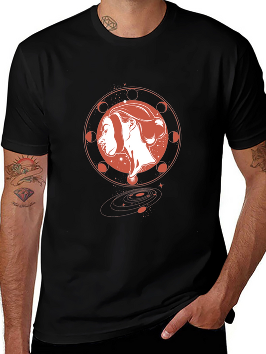 Celestial Woman Graphic Black T-Shirt