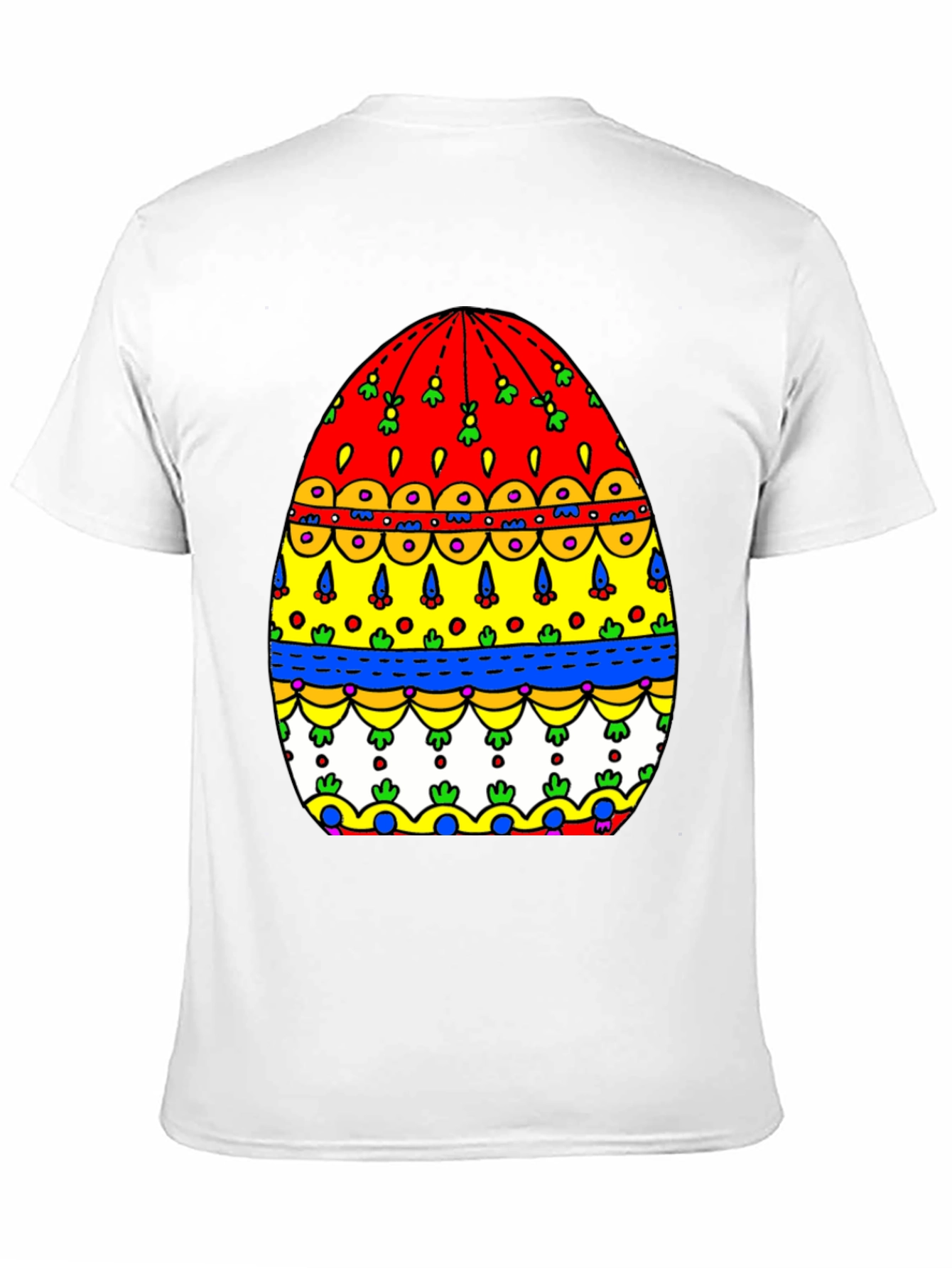 Festive Easter Egg Graphic Tee - Mens Black T-Shirt