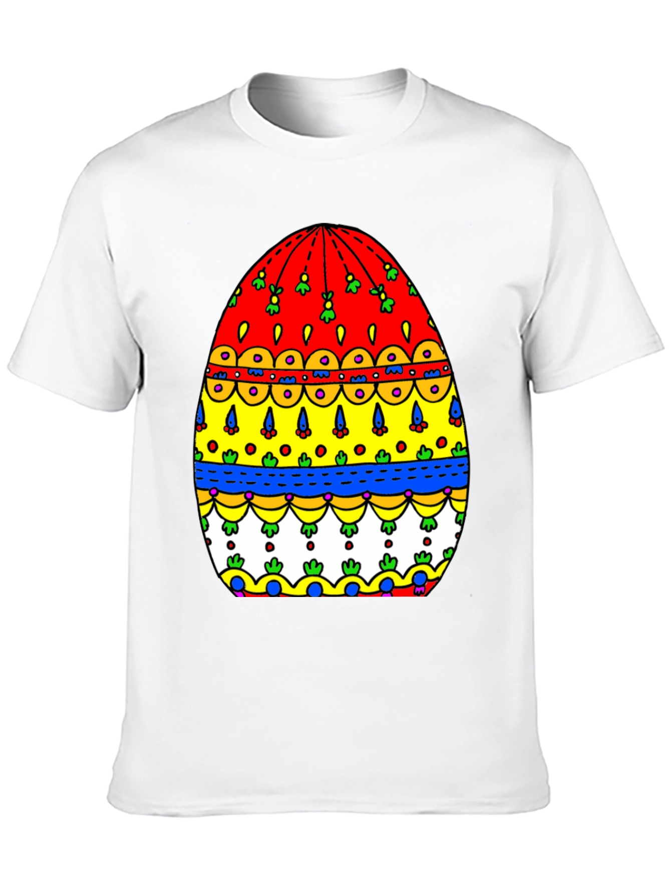 Festive Easter Egg Graphic Tee - Mens Black T-Shirt