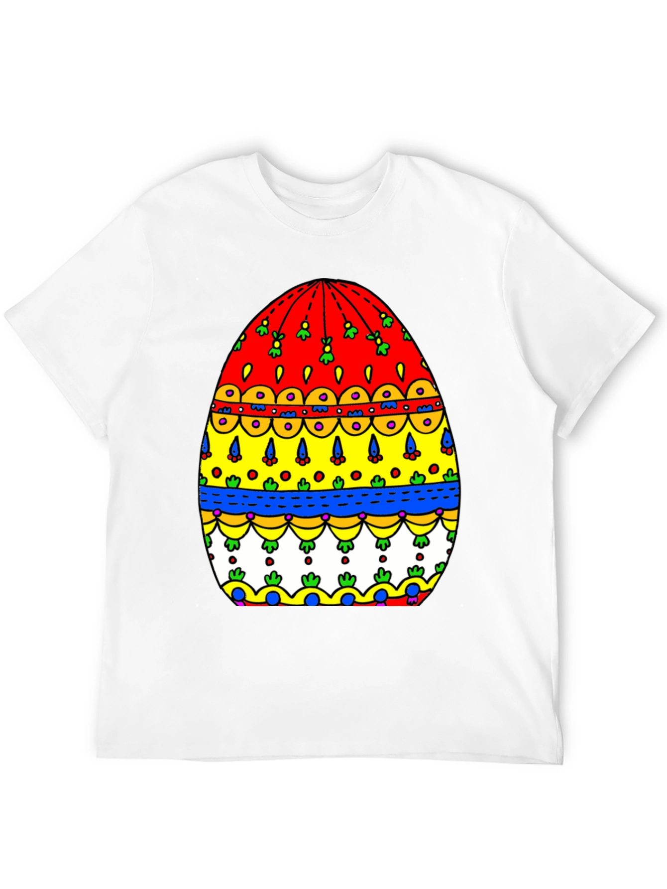 Festive Easter Egg Graphic Tee - Mens Black T-Shirt