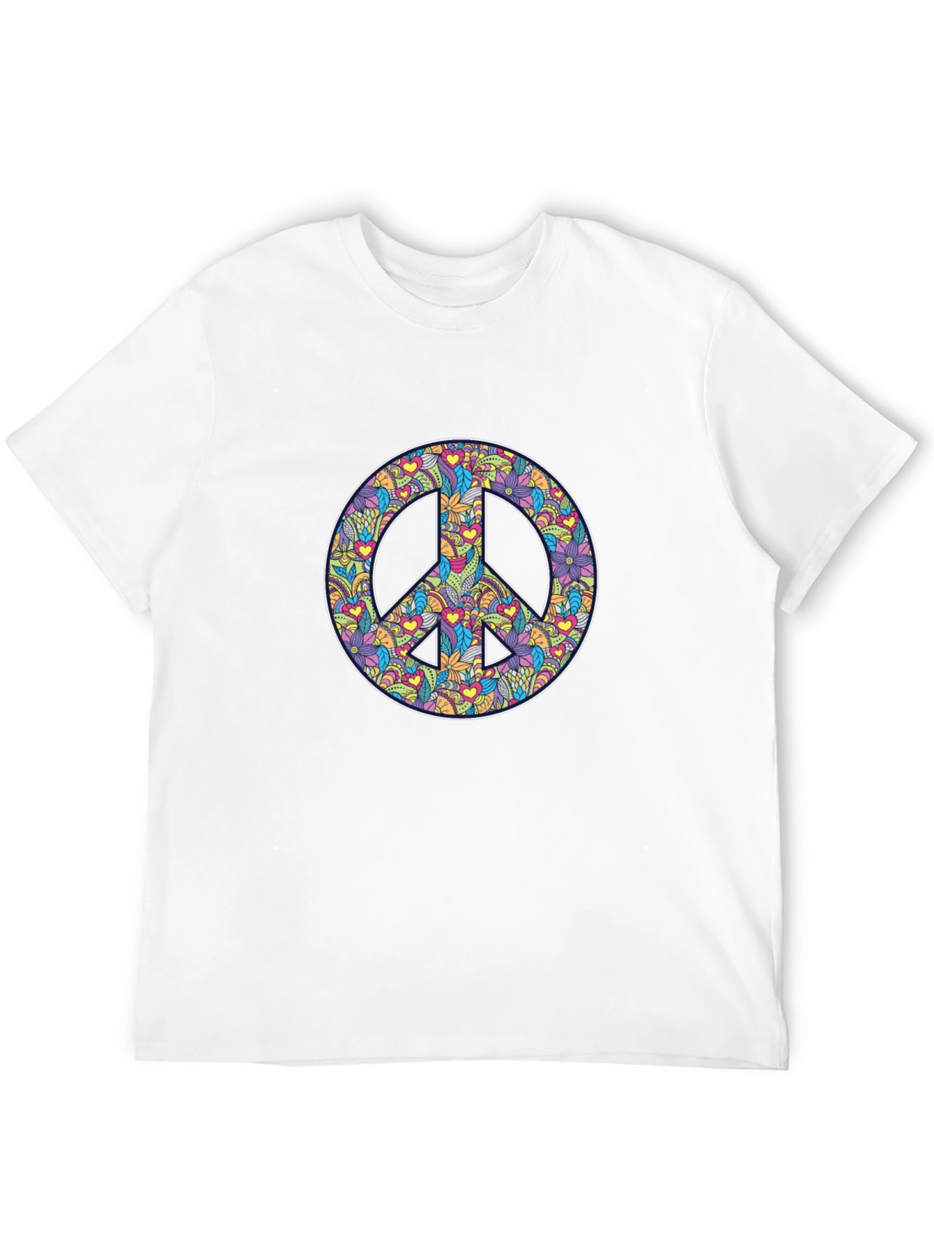 Peace Sign Floral Print Graphic Tee