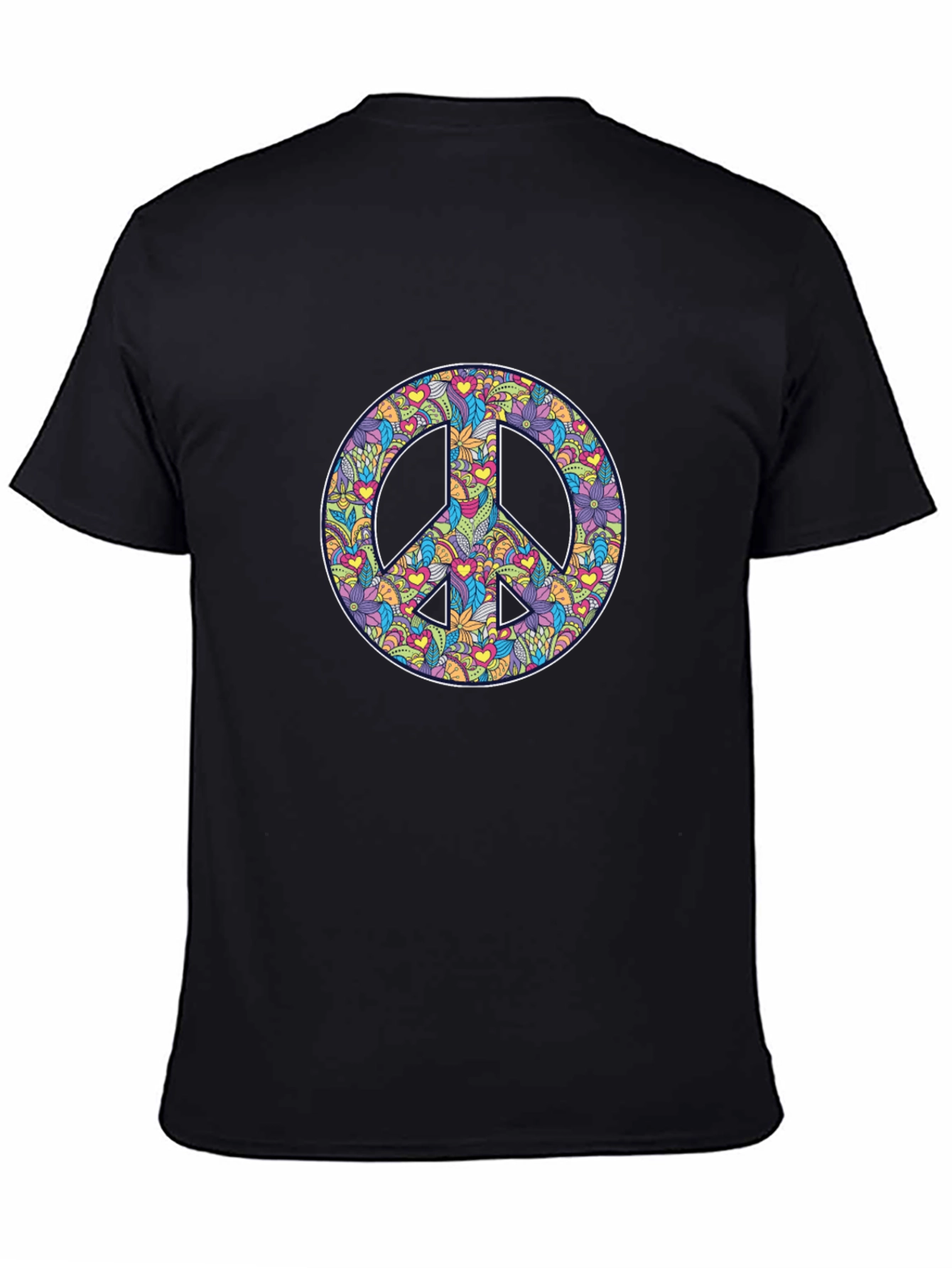Peace Sign Floral Print Graphic Tee