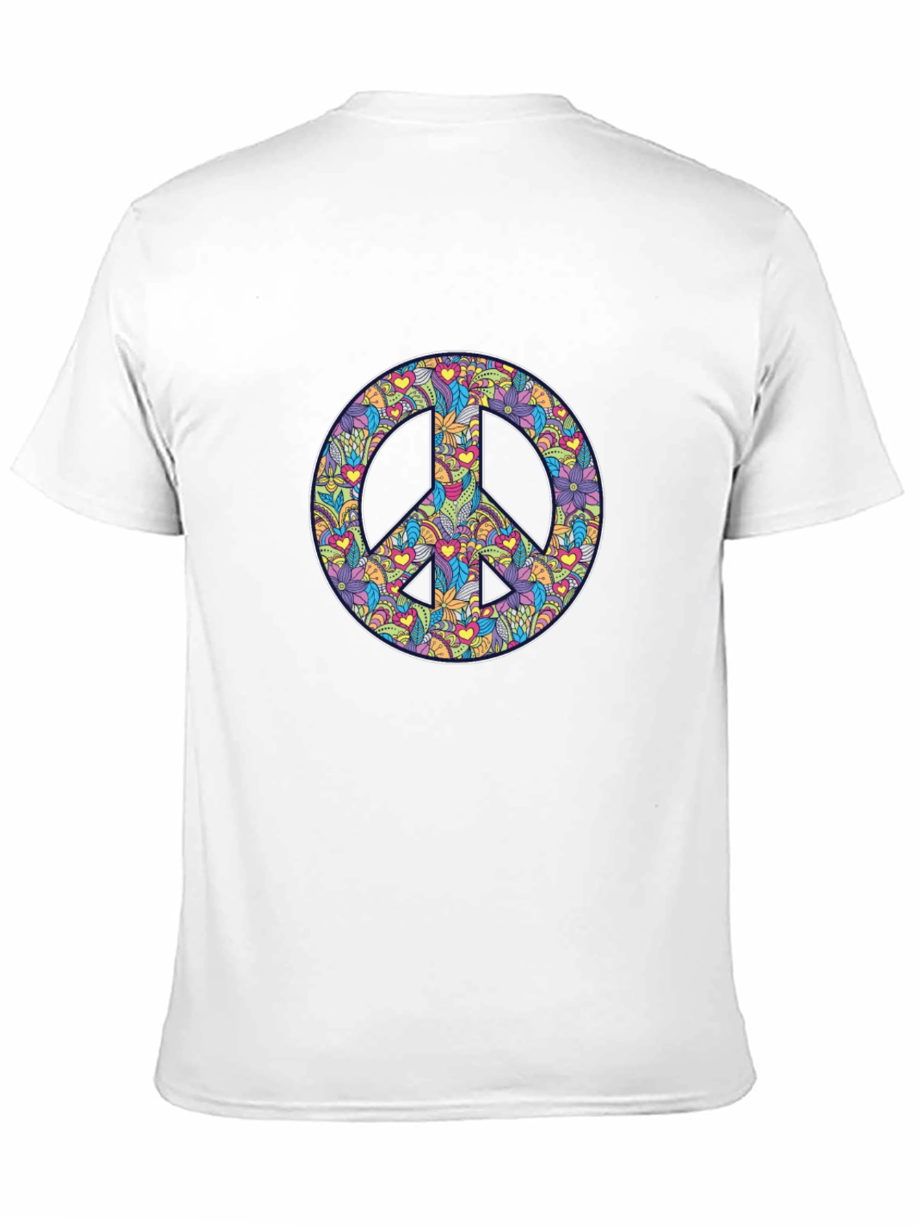 Peace Sign Floral Print Graphic Tee